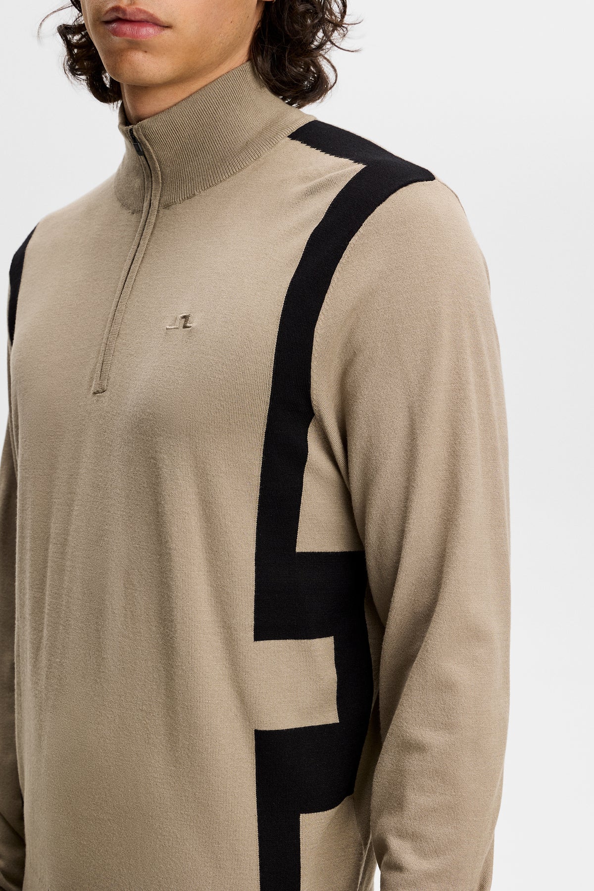 Kendrick Knitted Zip Sweater in Brindle by J.Lindeberg