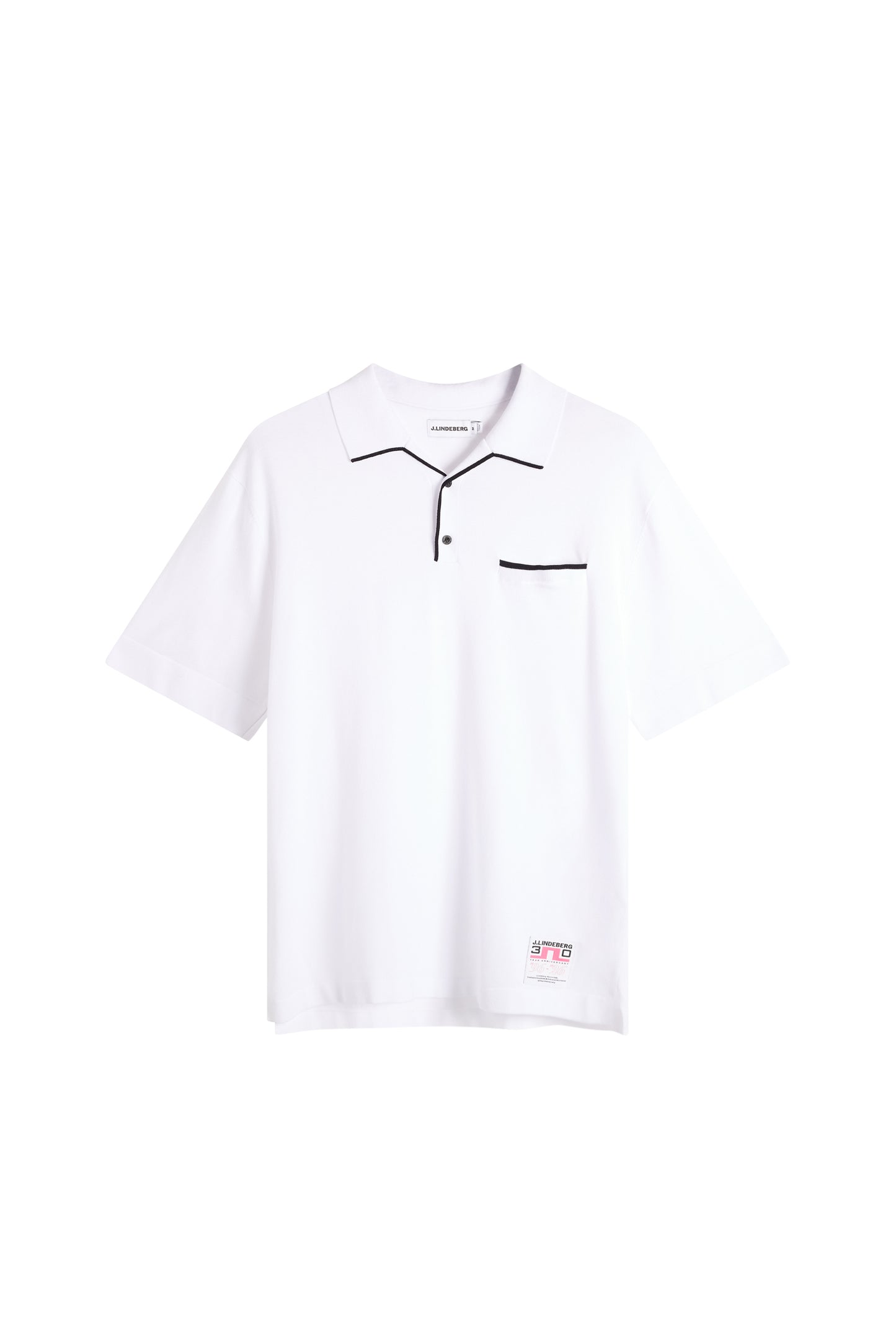 30Y Jesper Retro Relaxed Polo in White by J.Lindeberg
