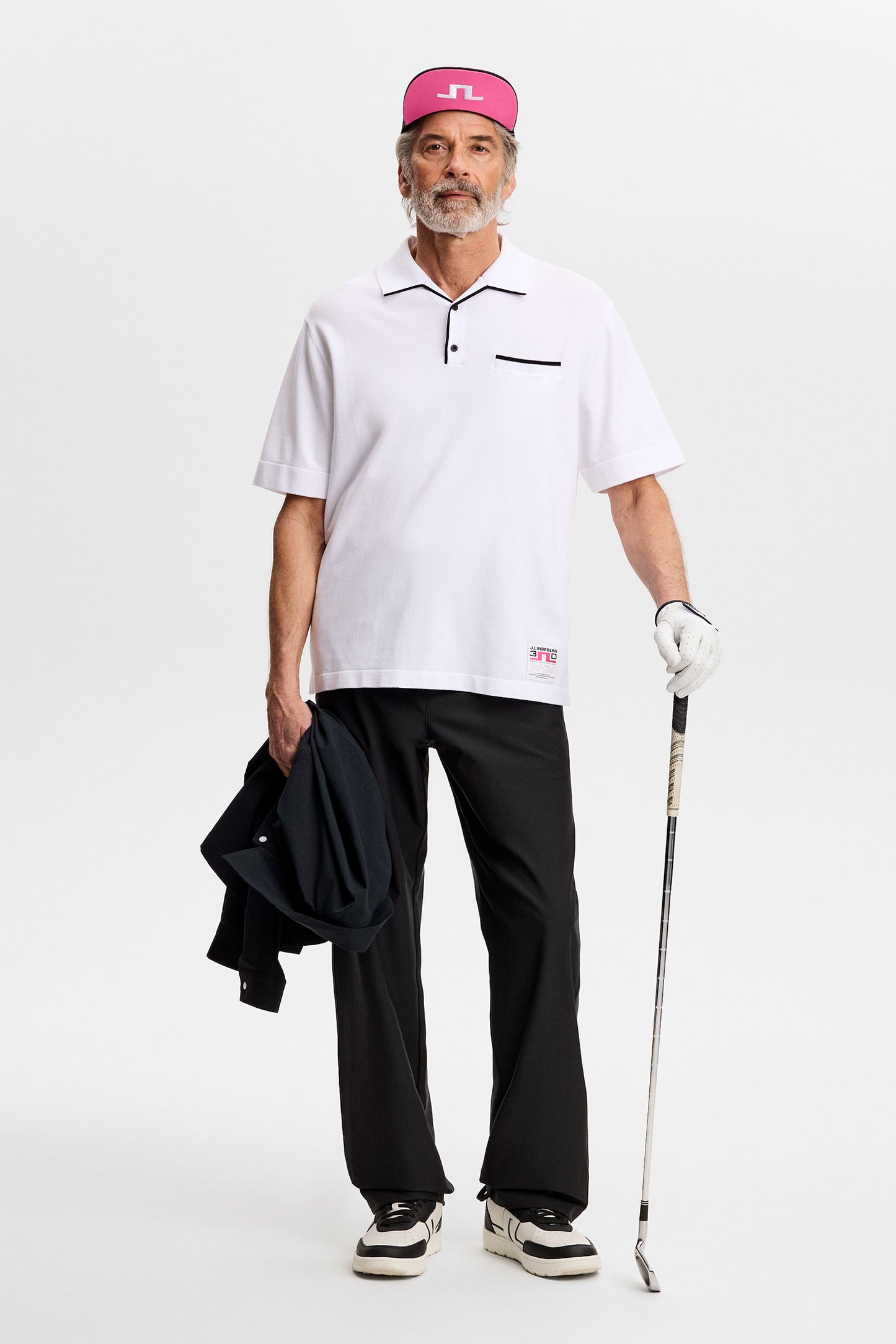 30Y Jesper Retro Relaxed Polo in White by J.Lindeberg