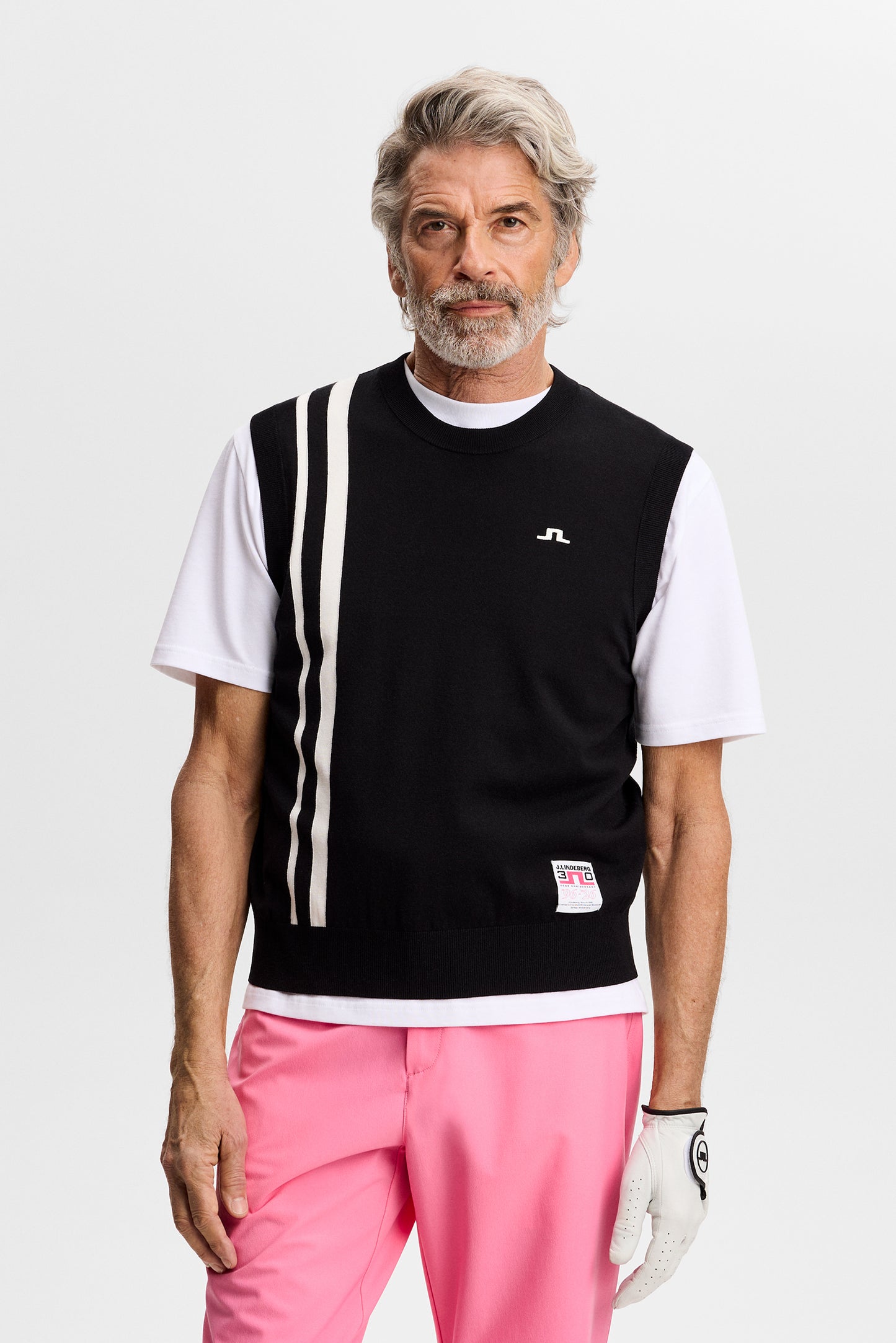 30Y Wallis Knit Vest in Black by J.Lindeberg