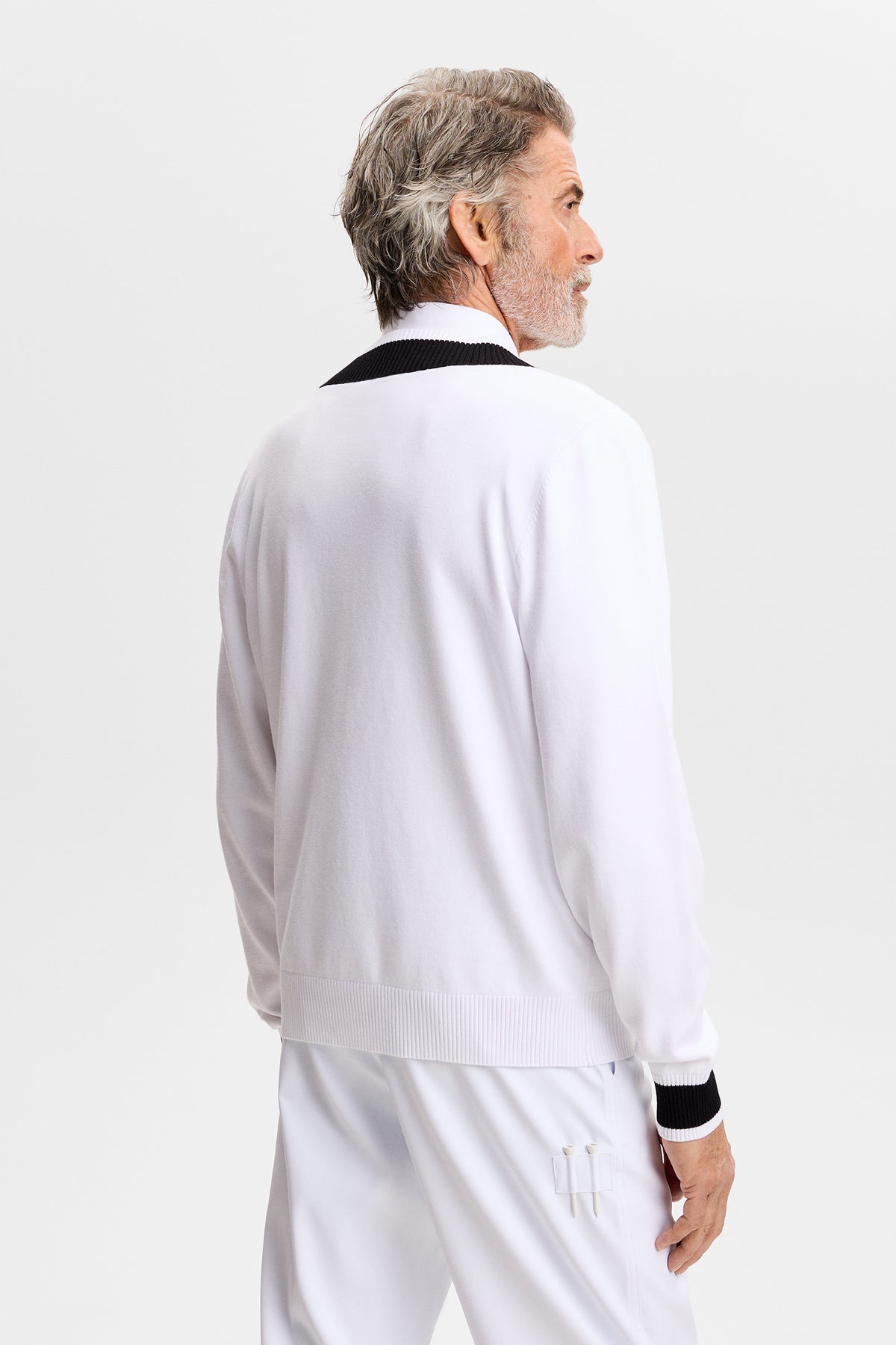 30Y Nikolas Knit Sweater in White by J.Lindeberg