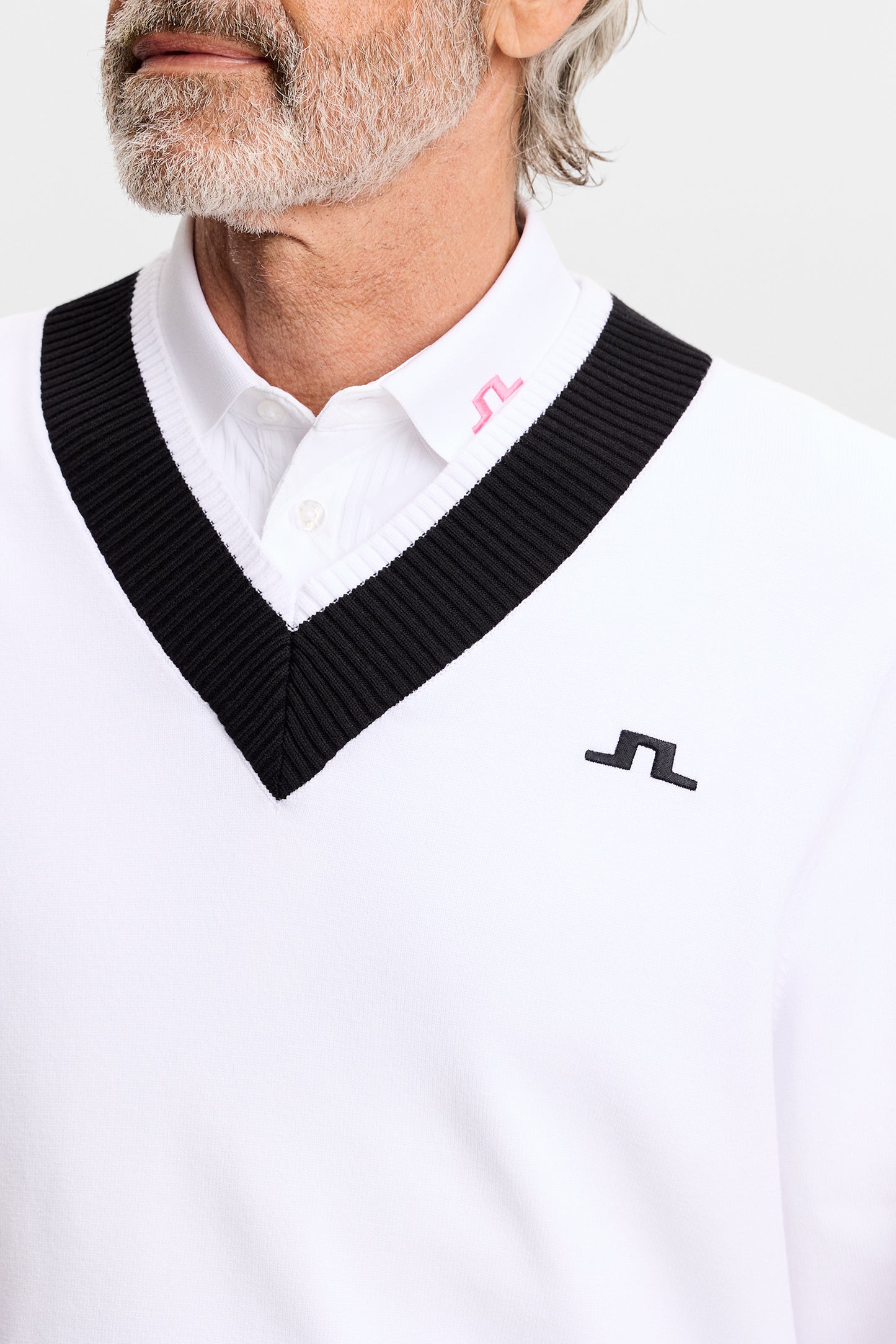 30Y Nikolas Knit Sweater in White by J.Lindeberg