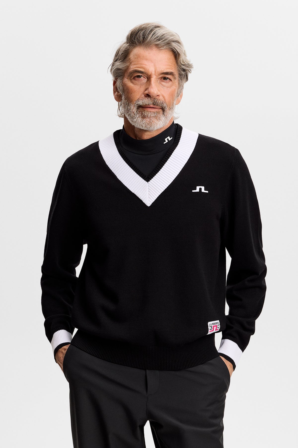 30Y Nikolas Knit Sweater in Black by J.Lindeberg