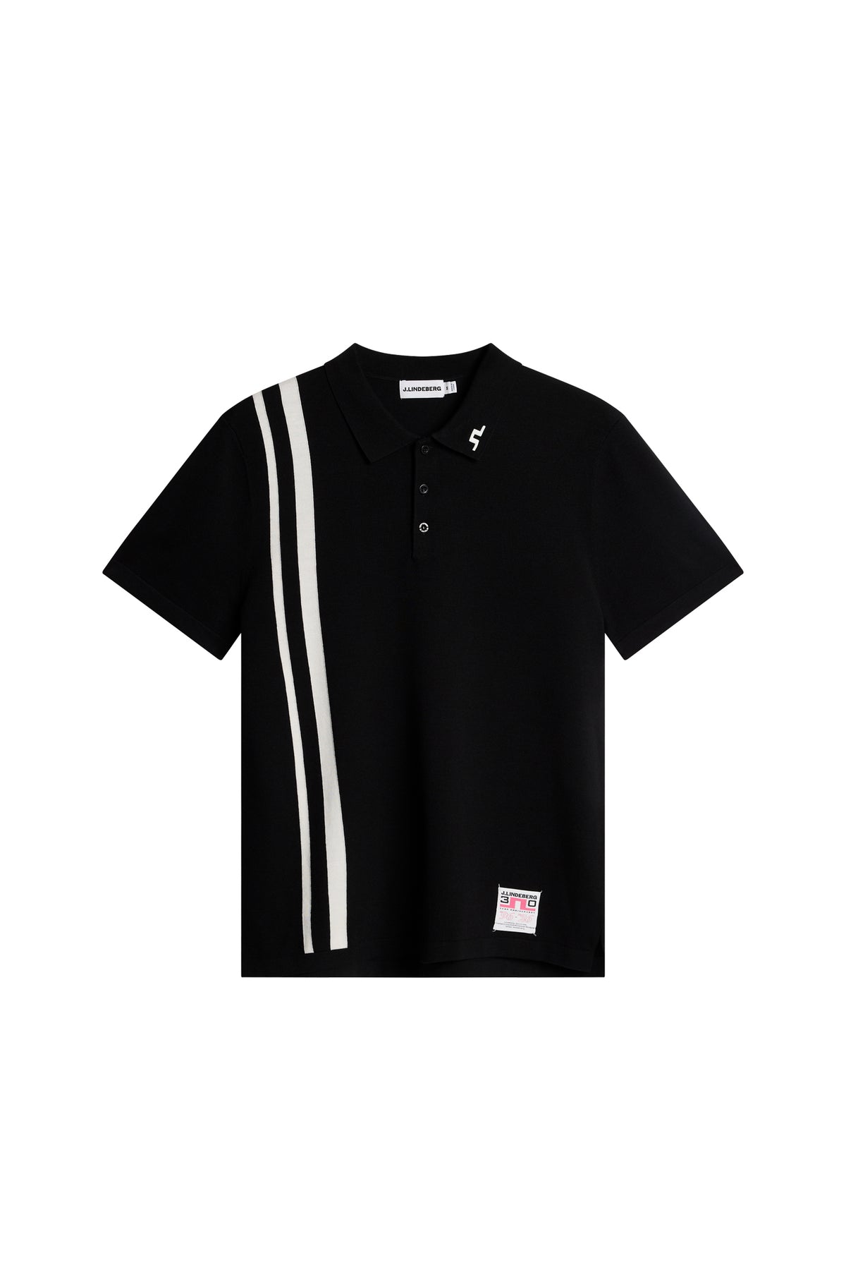 30Y Wallis Knit Polo in Black by J.Lindeberg