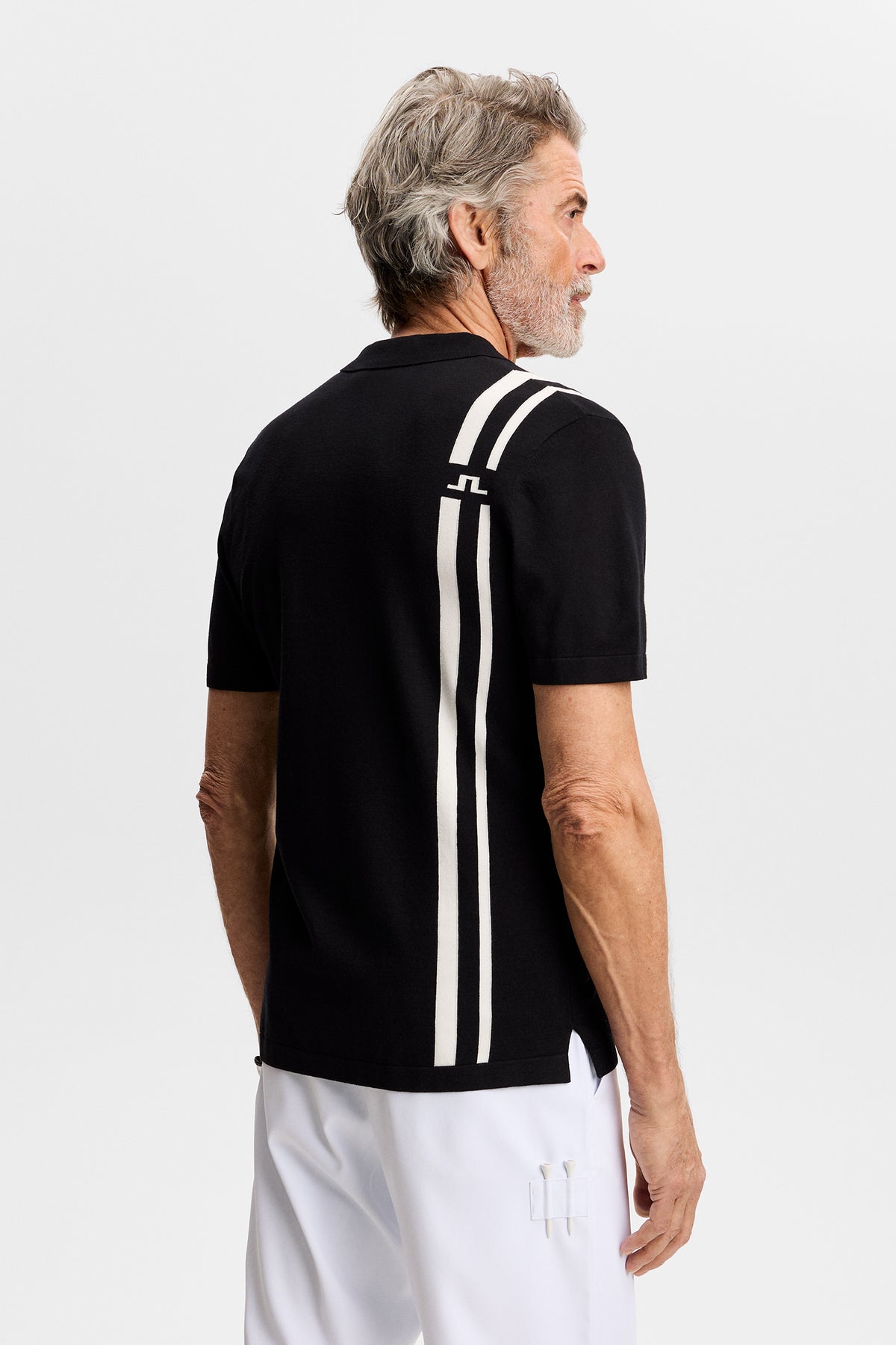 30Y Wallis Knit Polo in Black by J.Lindeberg