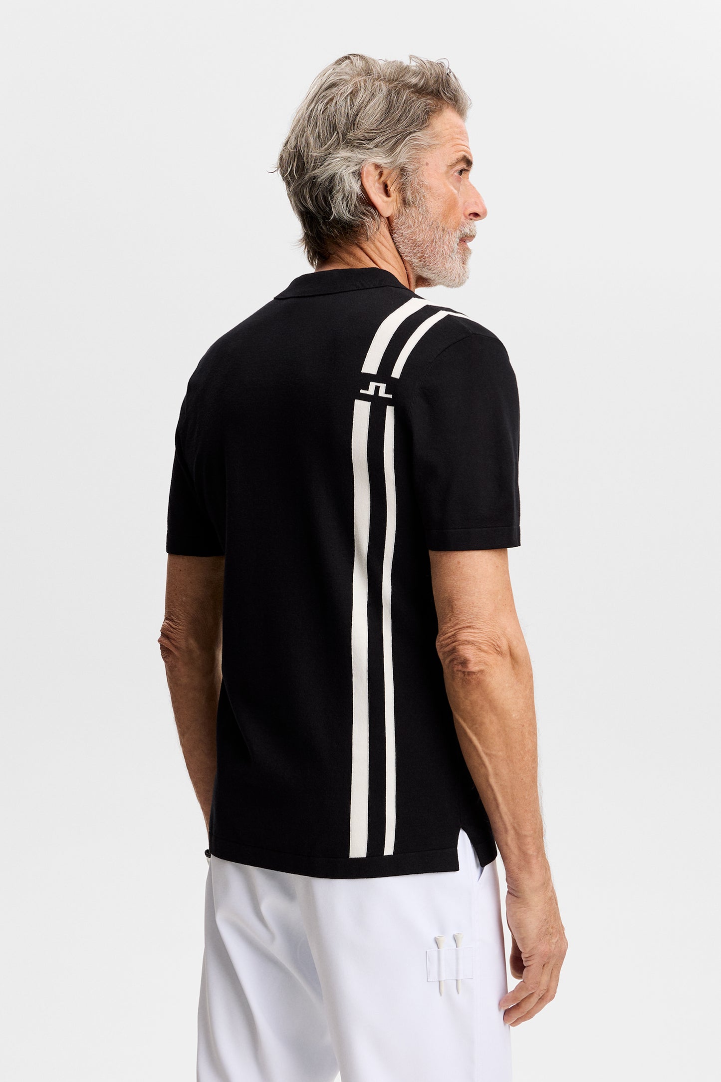 30Y Wallis Knit Polo in Black by J.Lindeberg