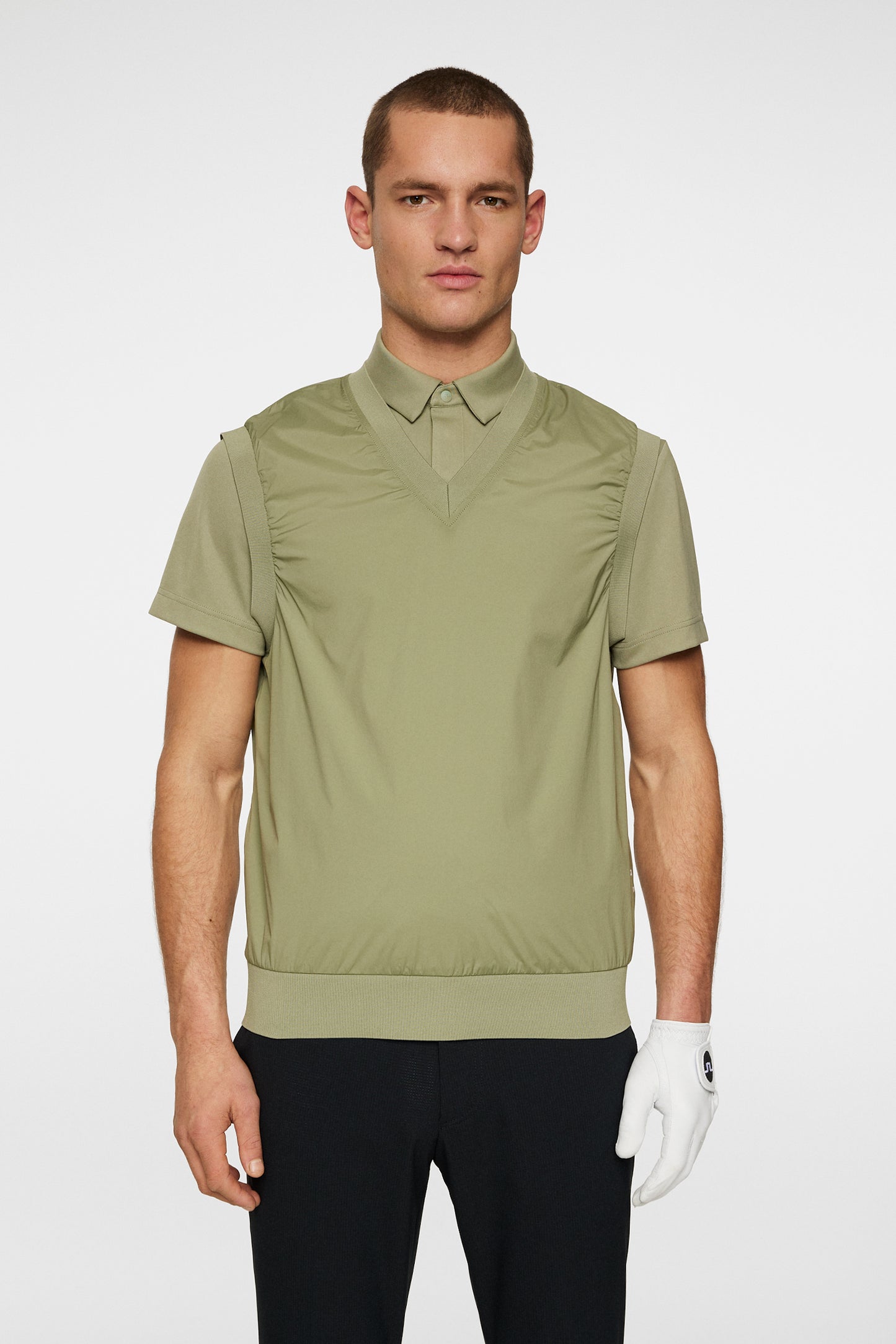 Hybrid Vest Windbreaker in Oil Green by J.Lindeberg