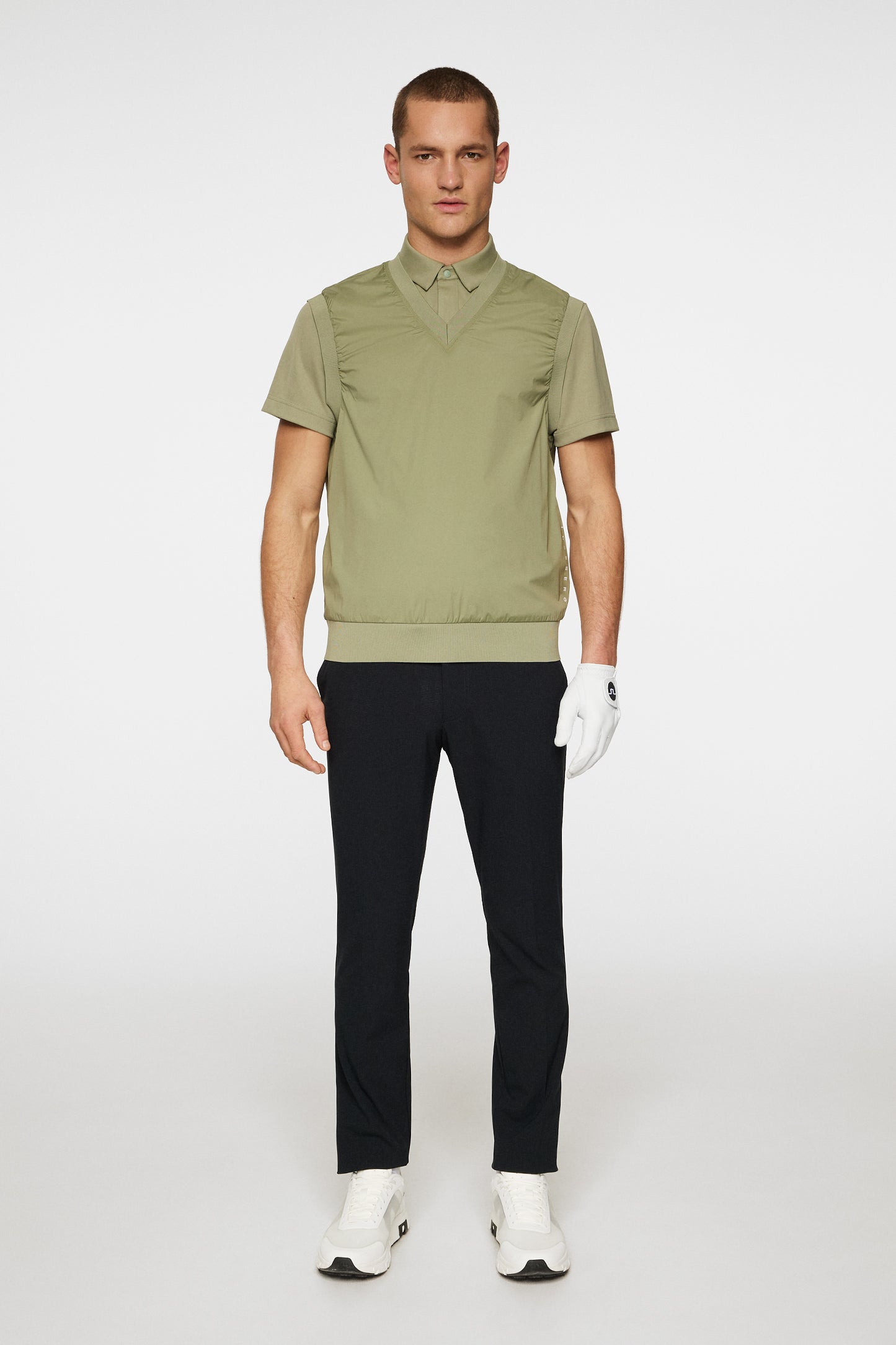 Hybrid Vest Windbreaker in Oil Green by J.Lindeberg