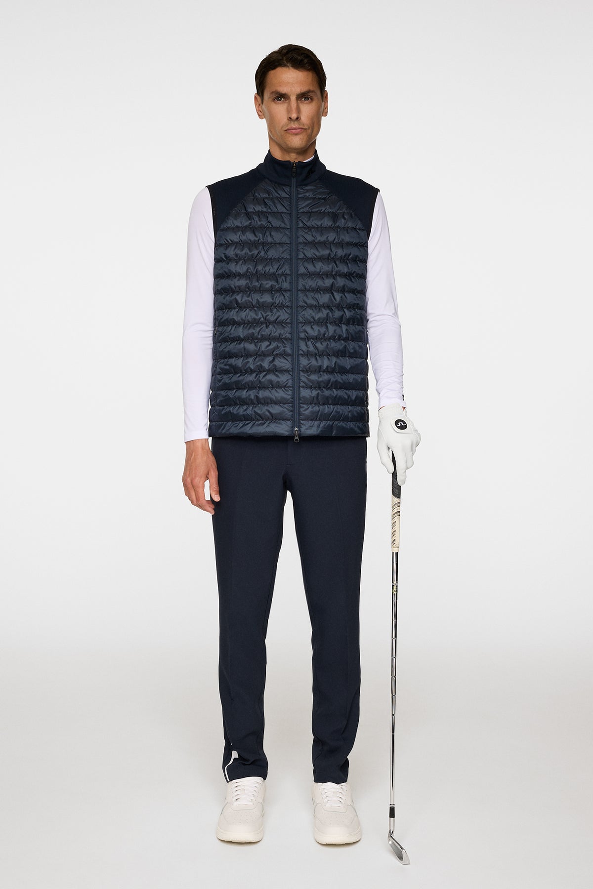 Hayden Quilt Hybrid Vest in JL Navy by J.Lindeberg