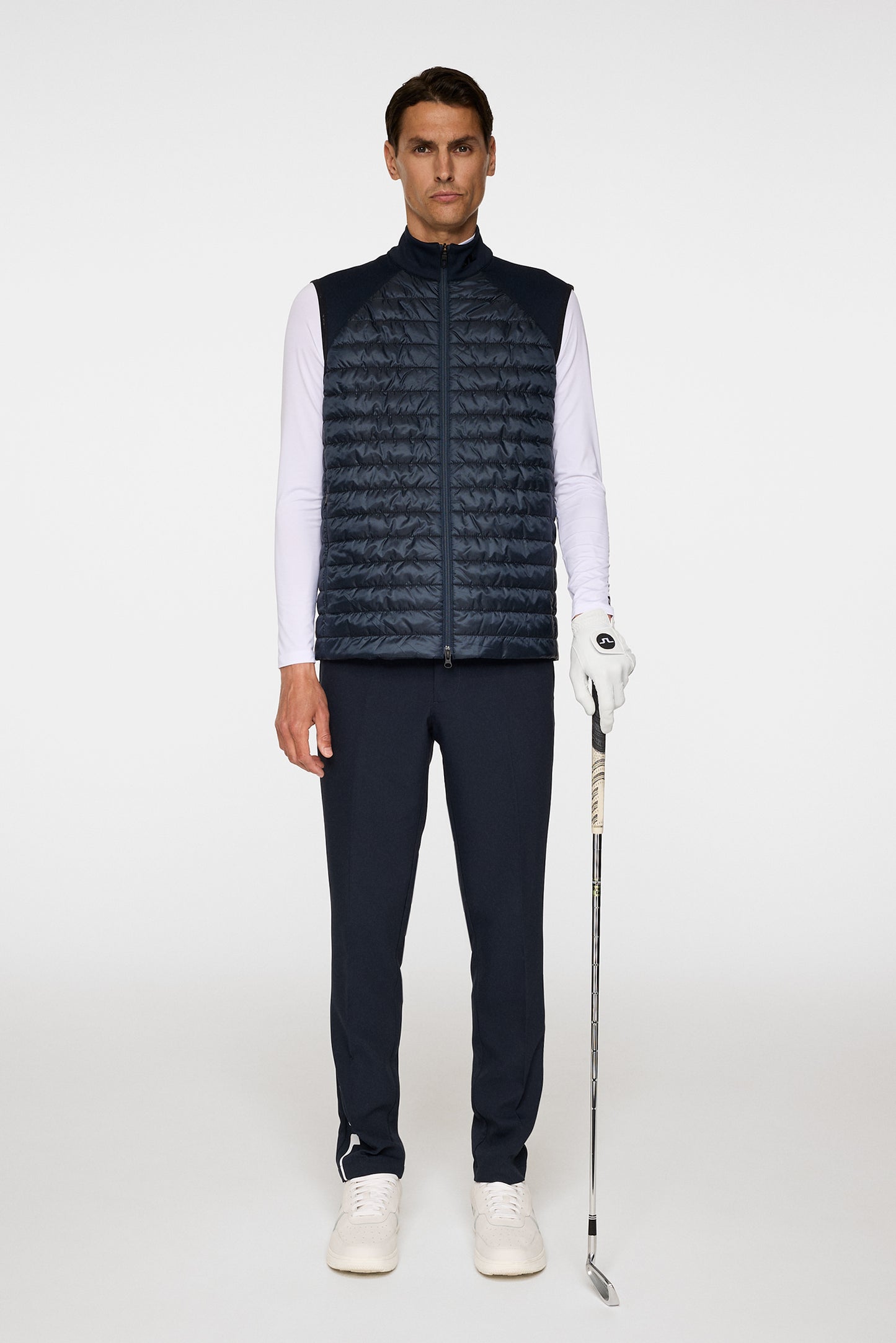 Hayden Quilt Hybrid Vest in JL Navy by J.Lindeberg