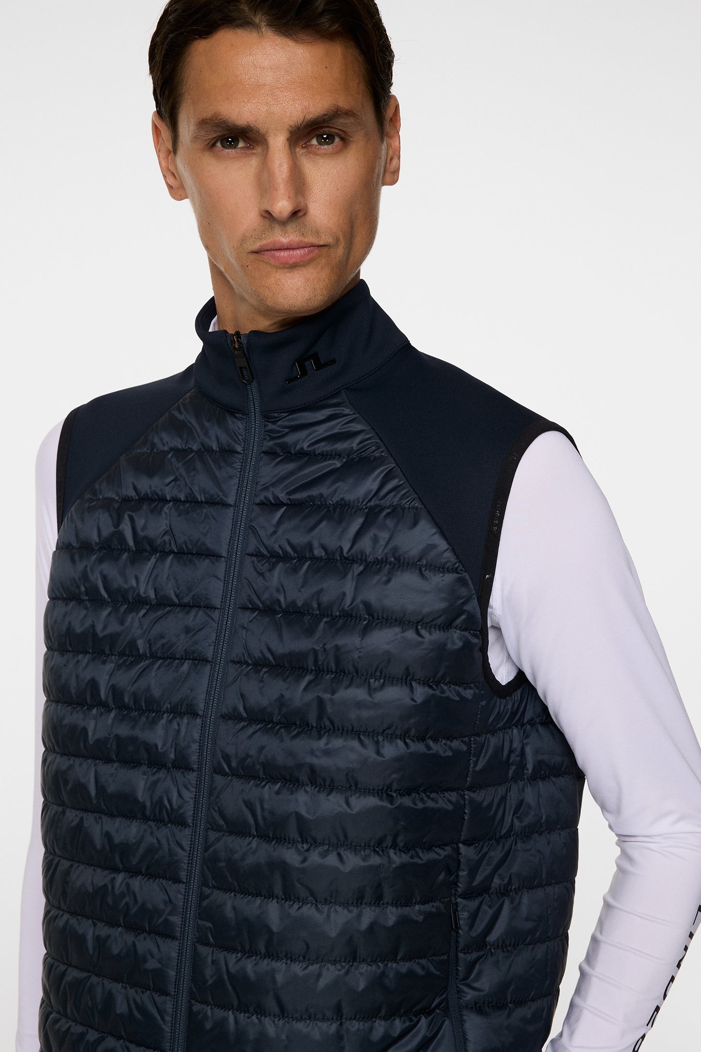 Hayden Quilt Hybrid Vest in JL Navy by J.Lindeberg