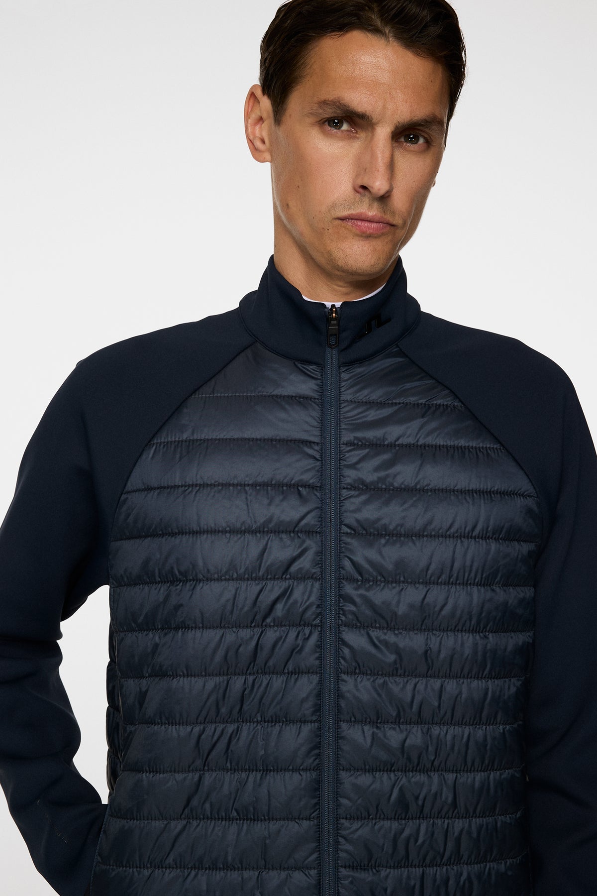 Hayden Quilt Hybrid Jacket in JL Navy by J.Lindeberg
