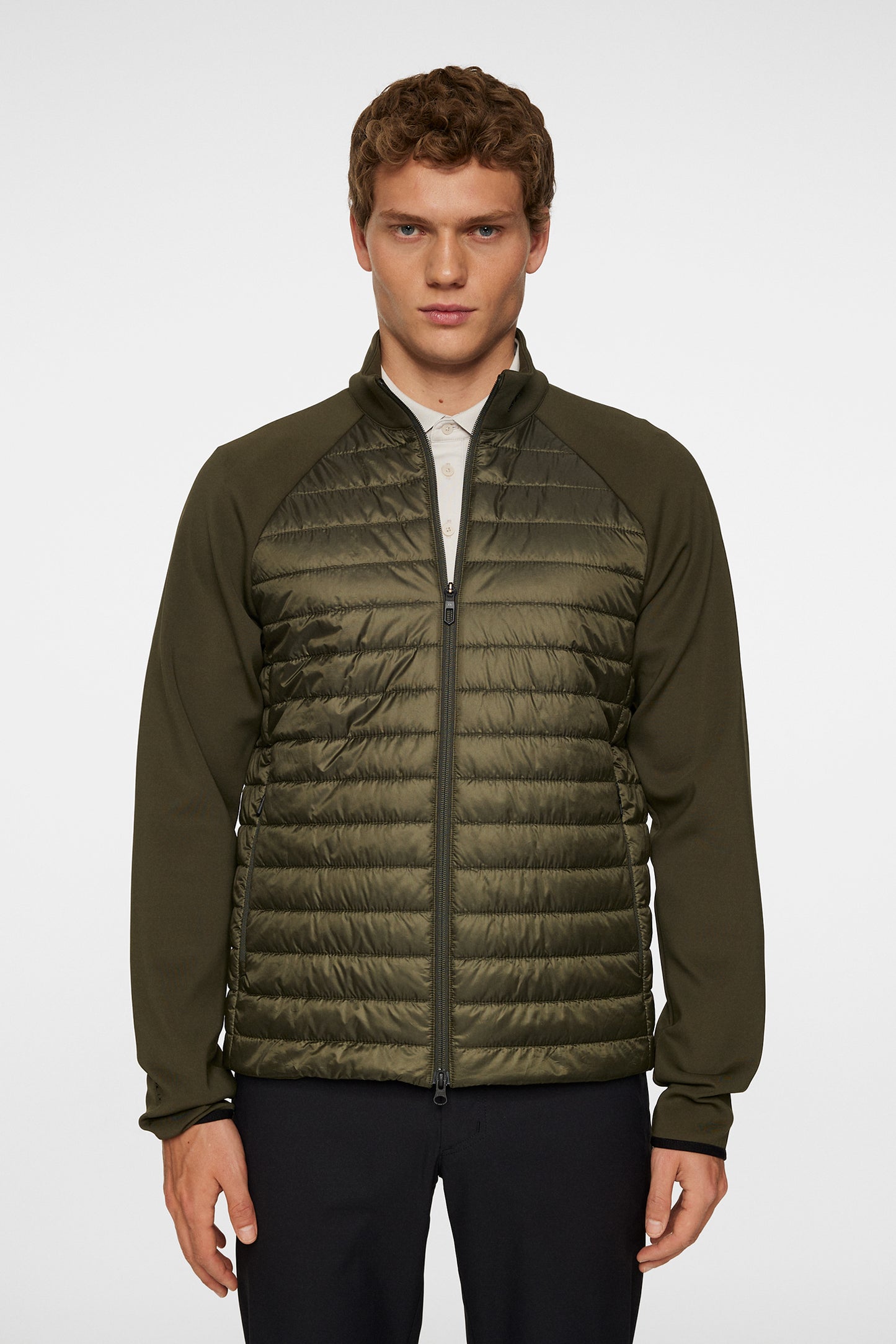 Hayden Quilt Hybrid Jacket in Forest Green by J.Lindeberg
