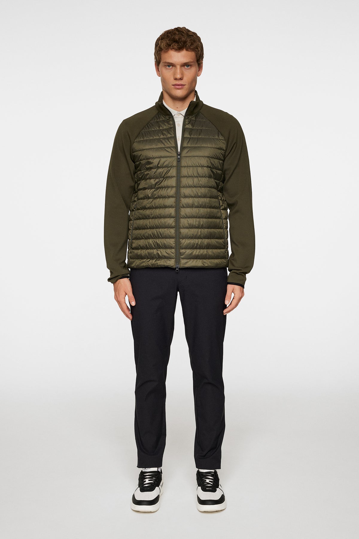 Hayden Quilt Hybrid Jacket in Forest Green by J.Lindeberg