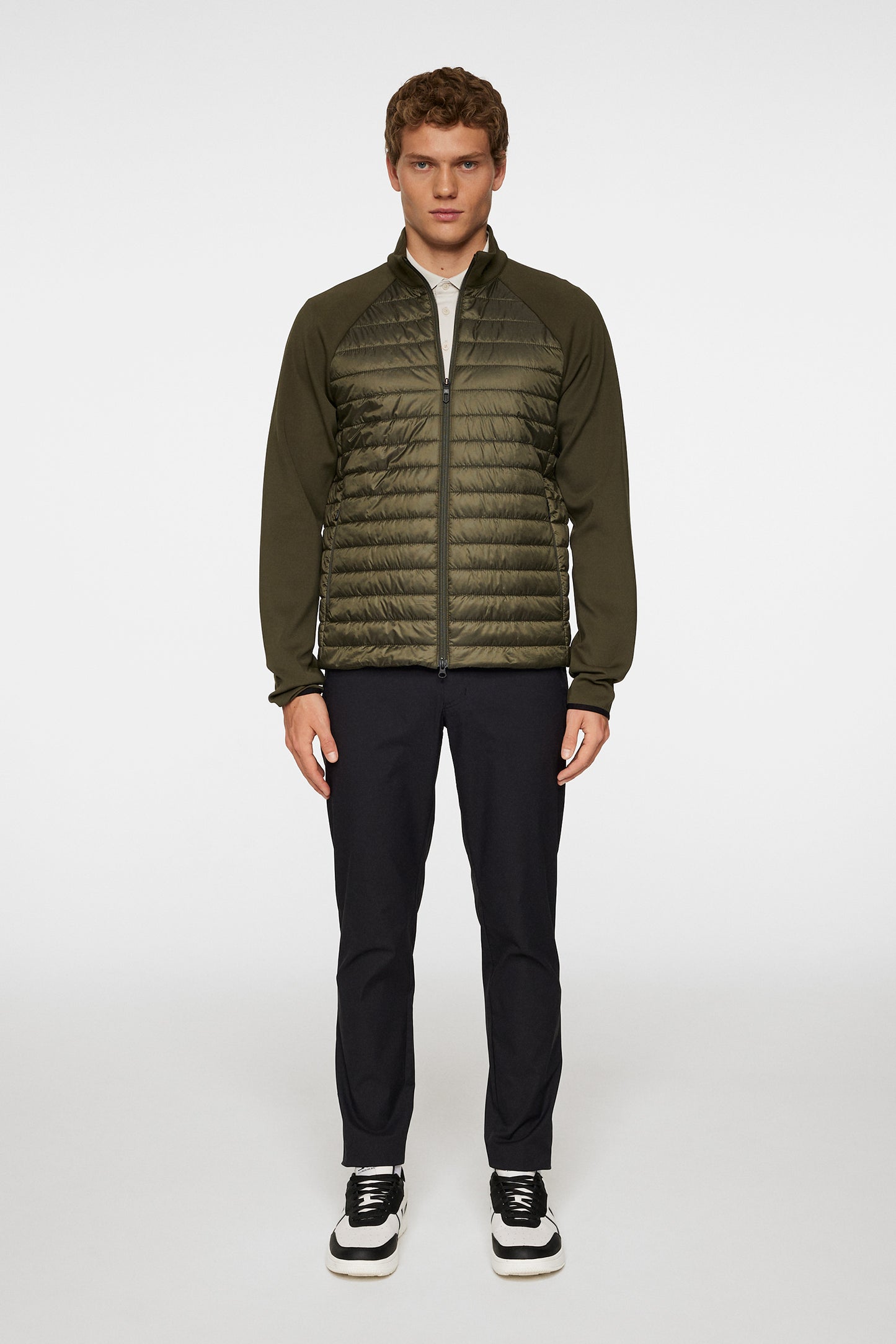 Hayden Quilt Hybrid Jacket in Forest Green by J.Lindeberg
