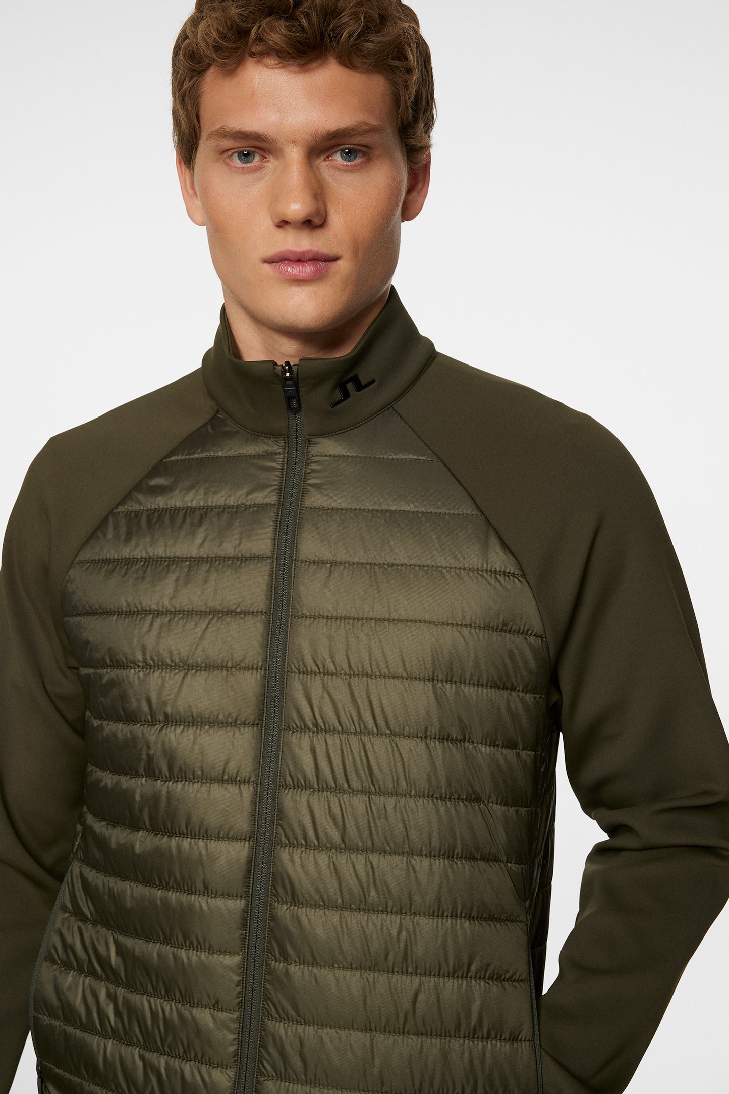 Hayden Quilt Hybrid Jacket in Forest Green by J.Lindeberg