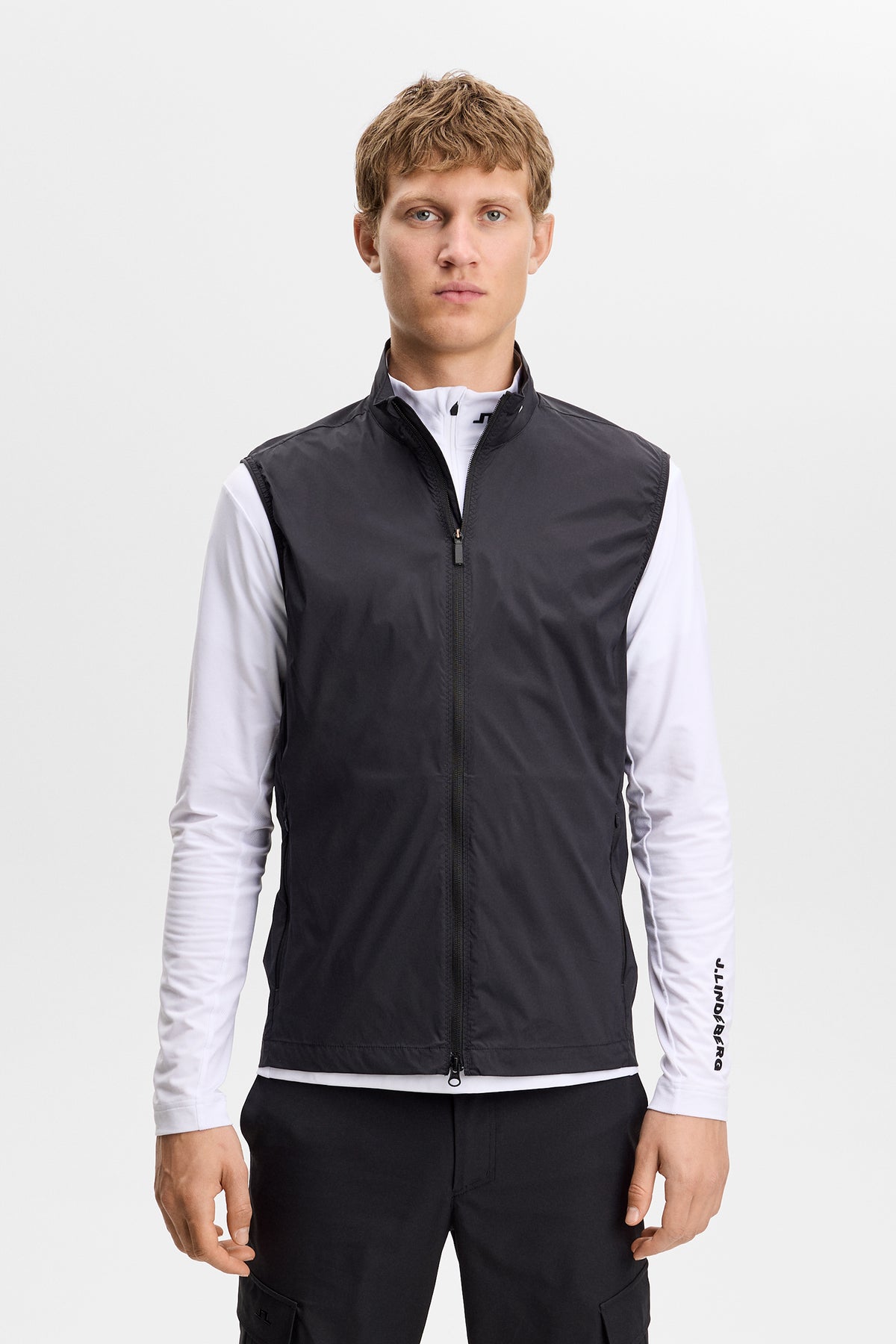 Tour Tech Packable Vest in Black by J.Lindeberg