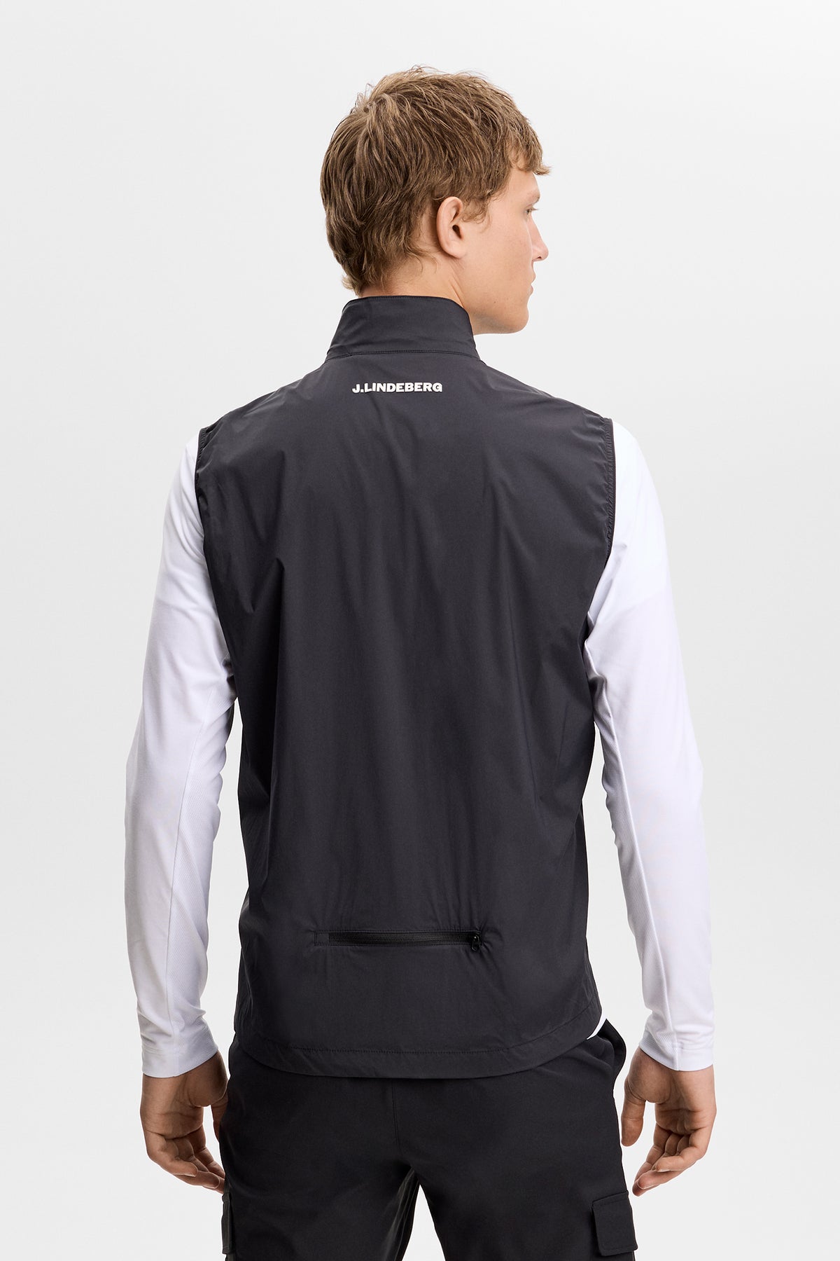 Tour Tech Packable Vest in Black by J.Lindeberg