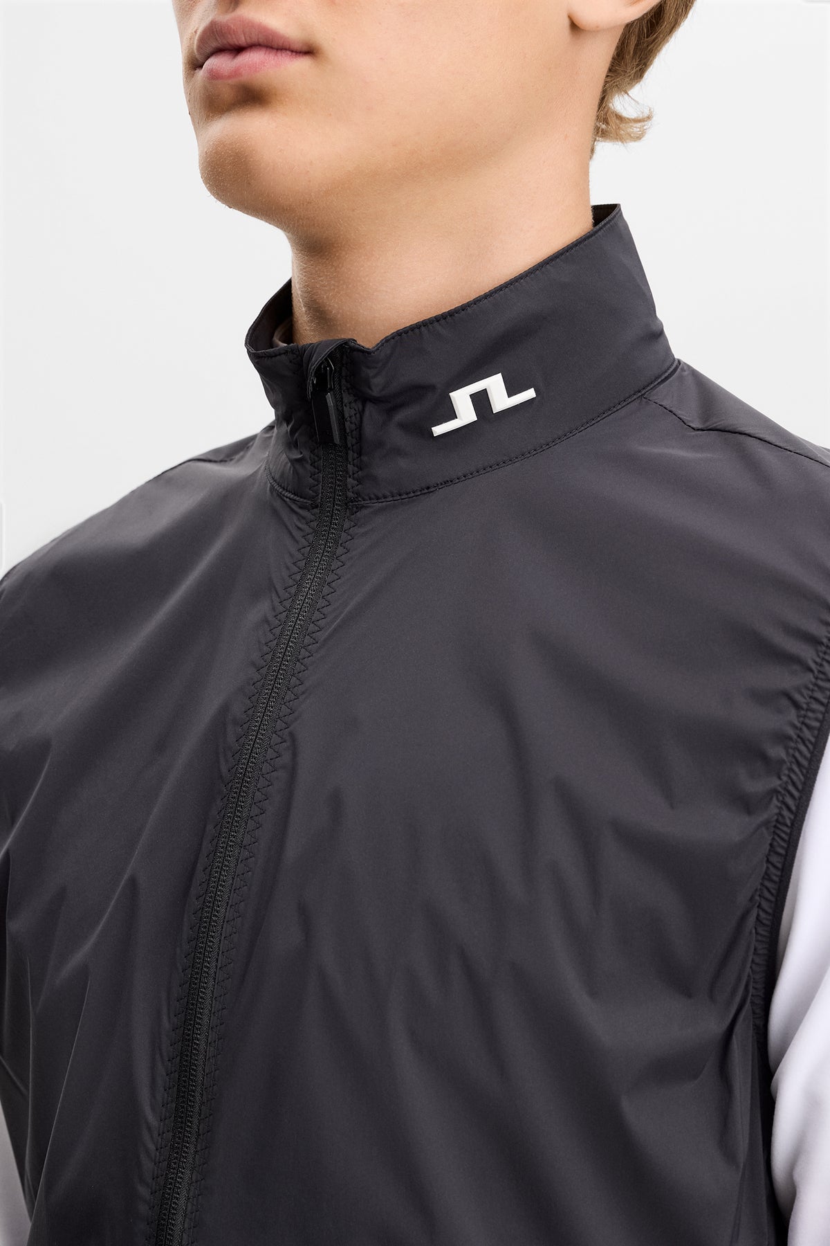 Tour Tech Packable Vest in Black by J.Lindeberg