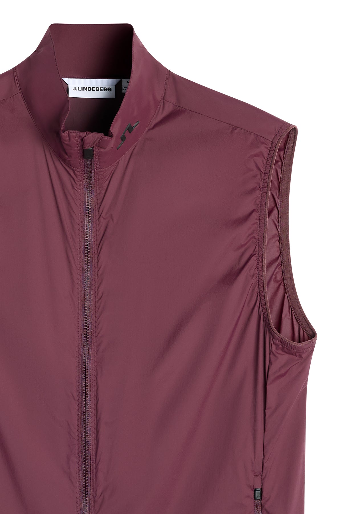 Tour Tech Packable Vest in Winetasting by J.Lindeberg