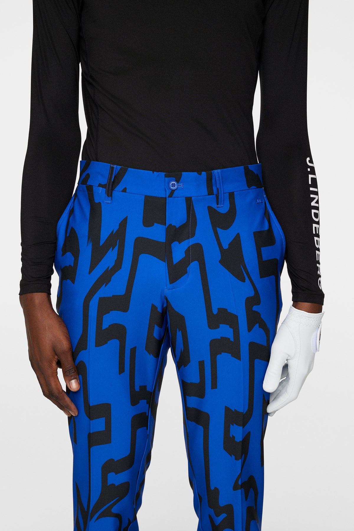 Ellott Print Pant in Glitch Bridge Blue by J.Lindeberg