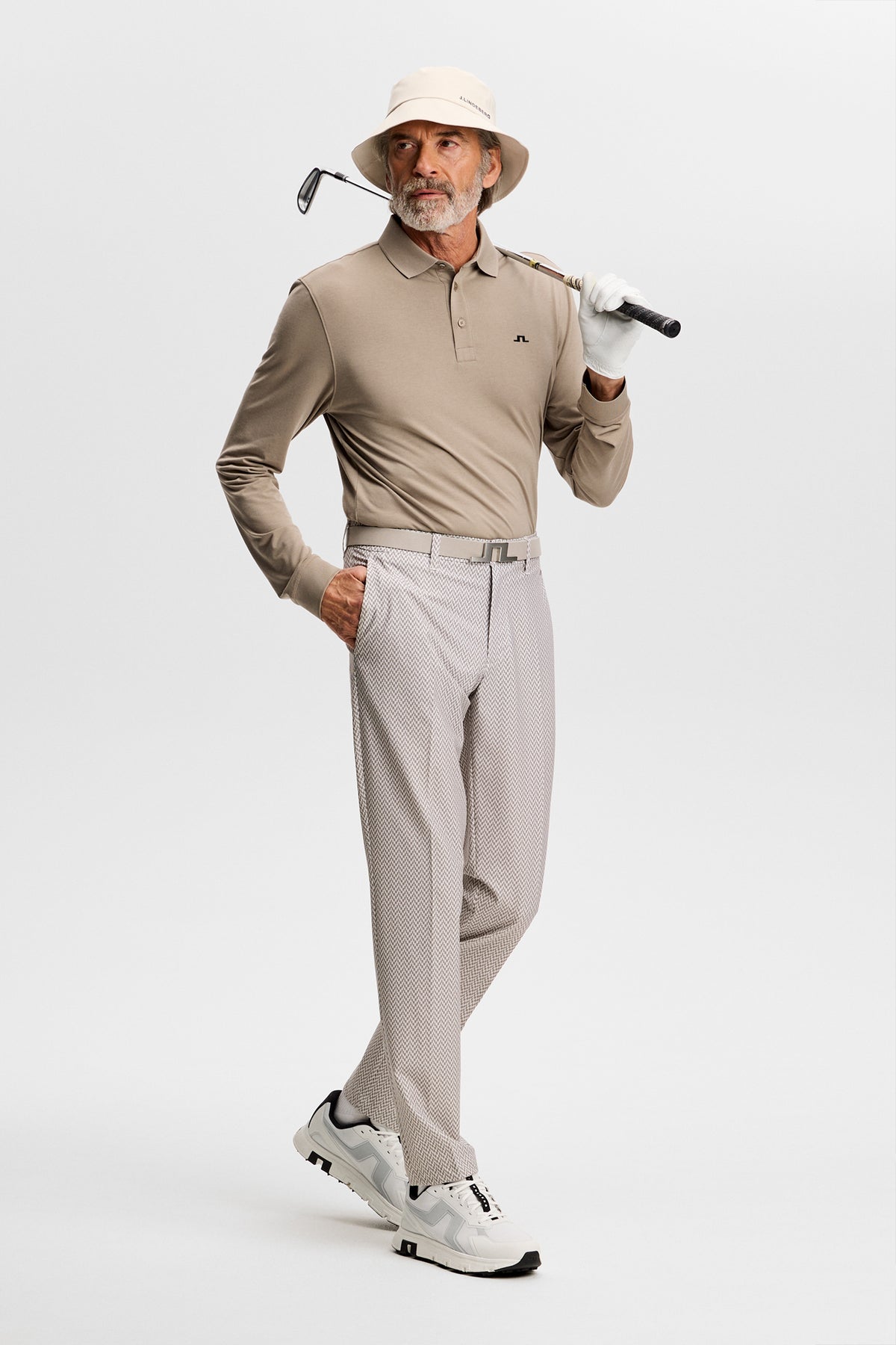 Ellott Print Pant in Bridge Stack Brindle S by J.Lindeberg