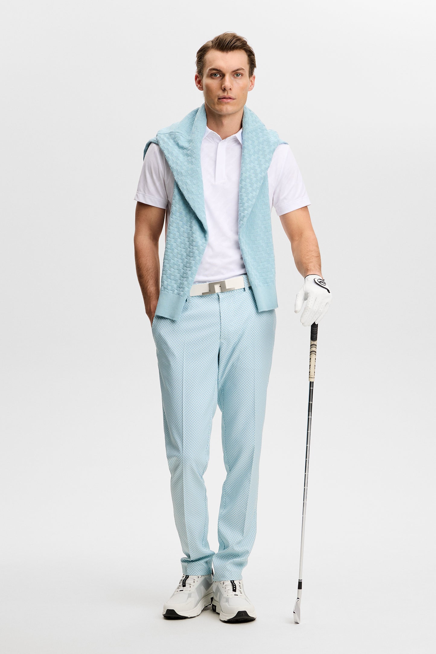 Ellott Print Pant in Bridge Stack Skylight S by J.Lindeberg