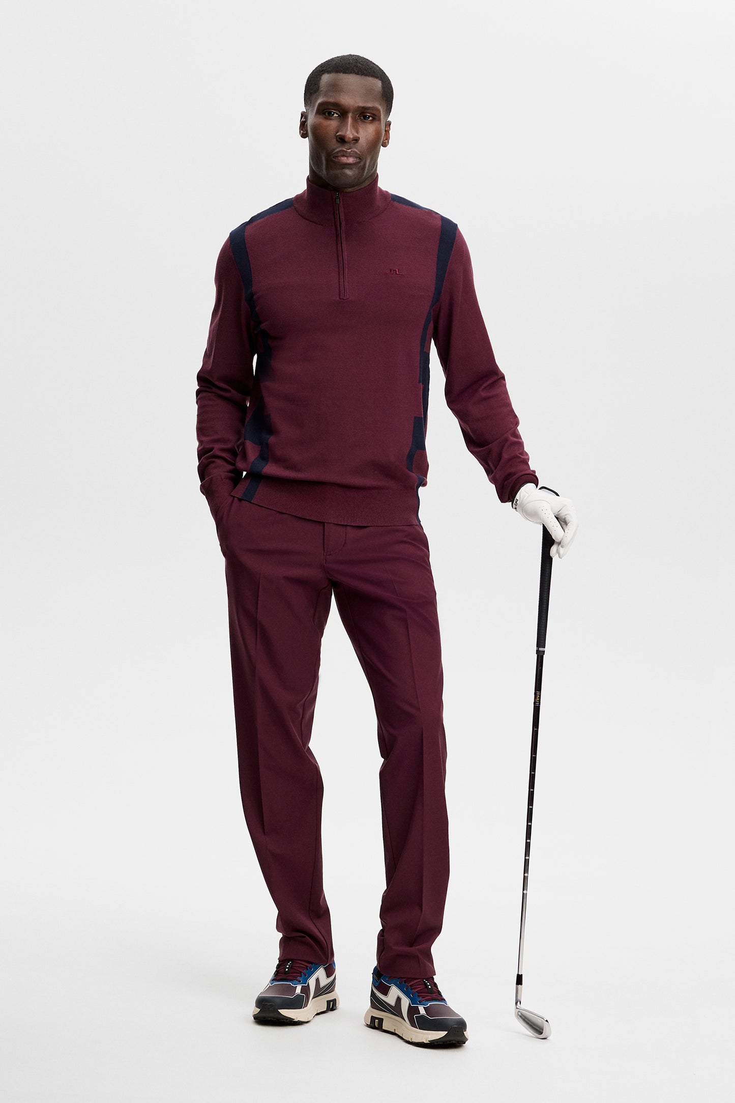 Mitch pant Micro High Stretch in Winetasting by J.Lindeberg