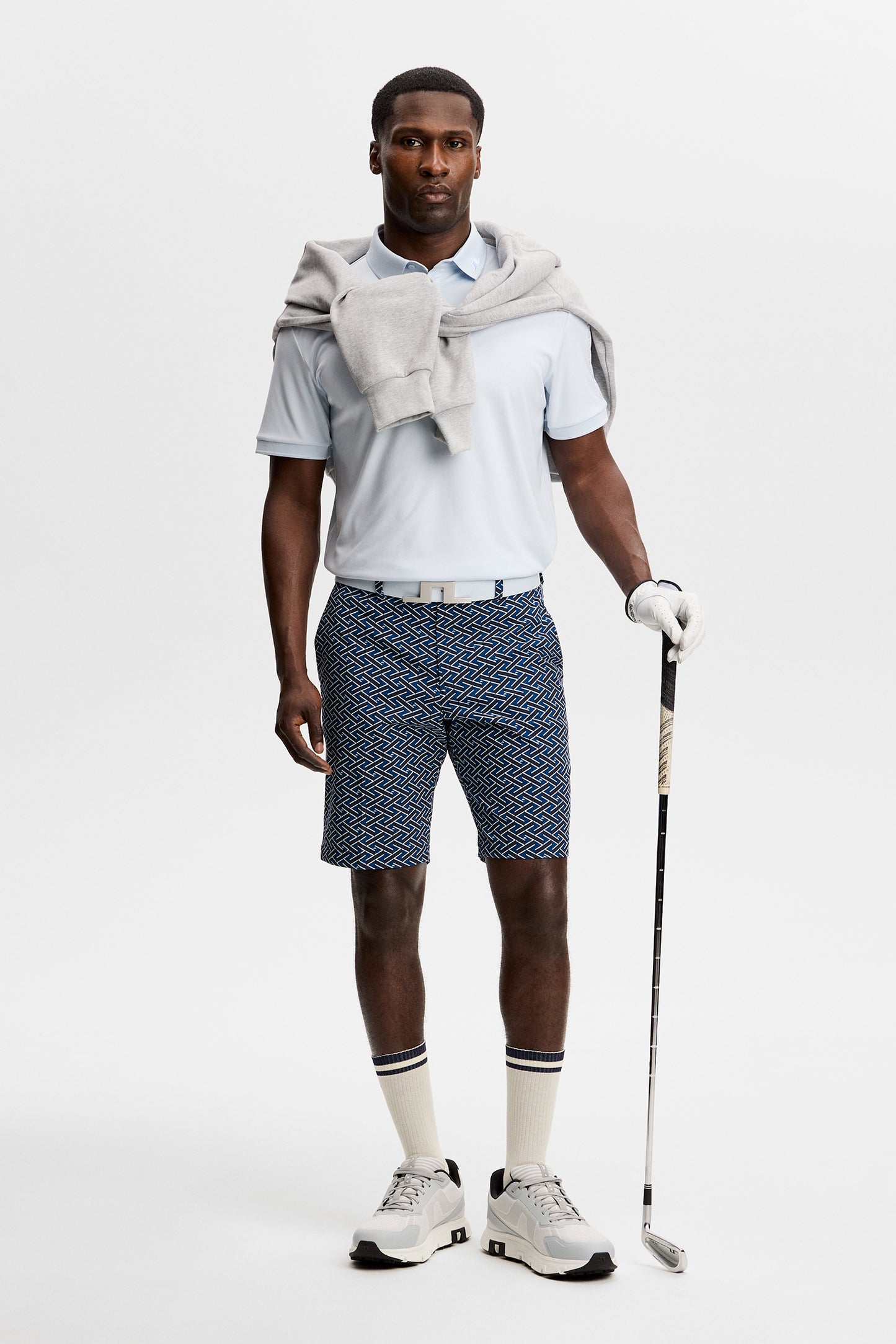 Vent Print Shorts in Ladder Estate Navy S by J.Lindeberg