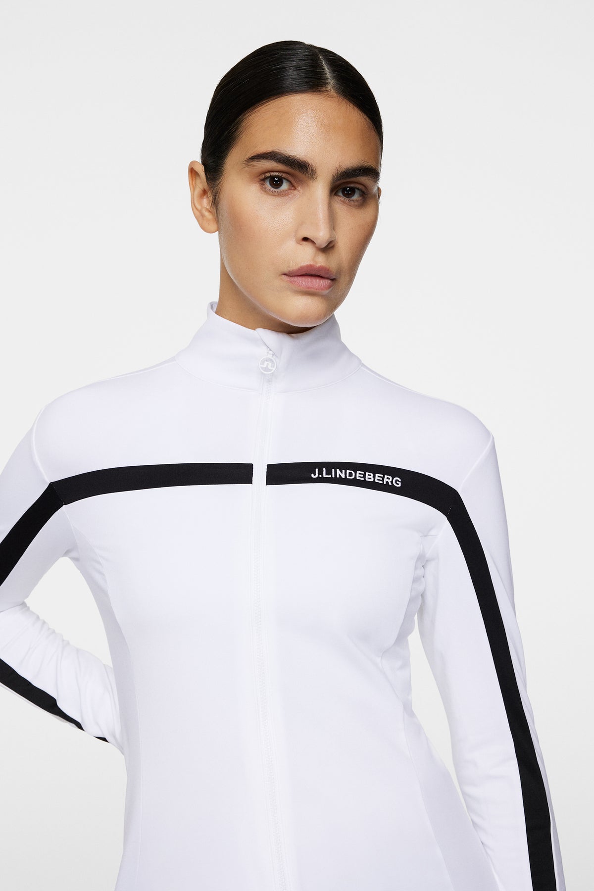 Janice Mid Layer in White by J.Lindeberg