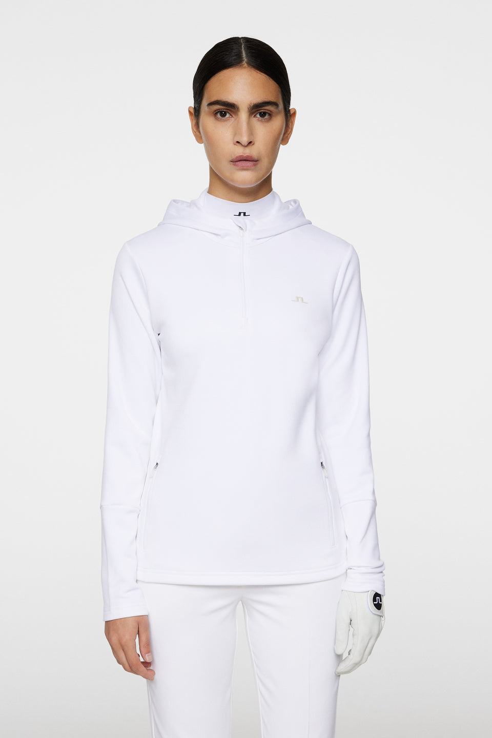 W Aerial Quarter Zip Hood / White