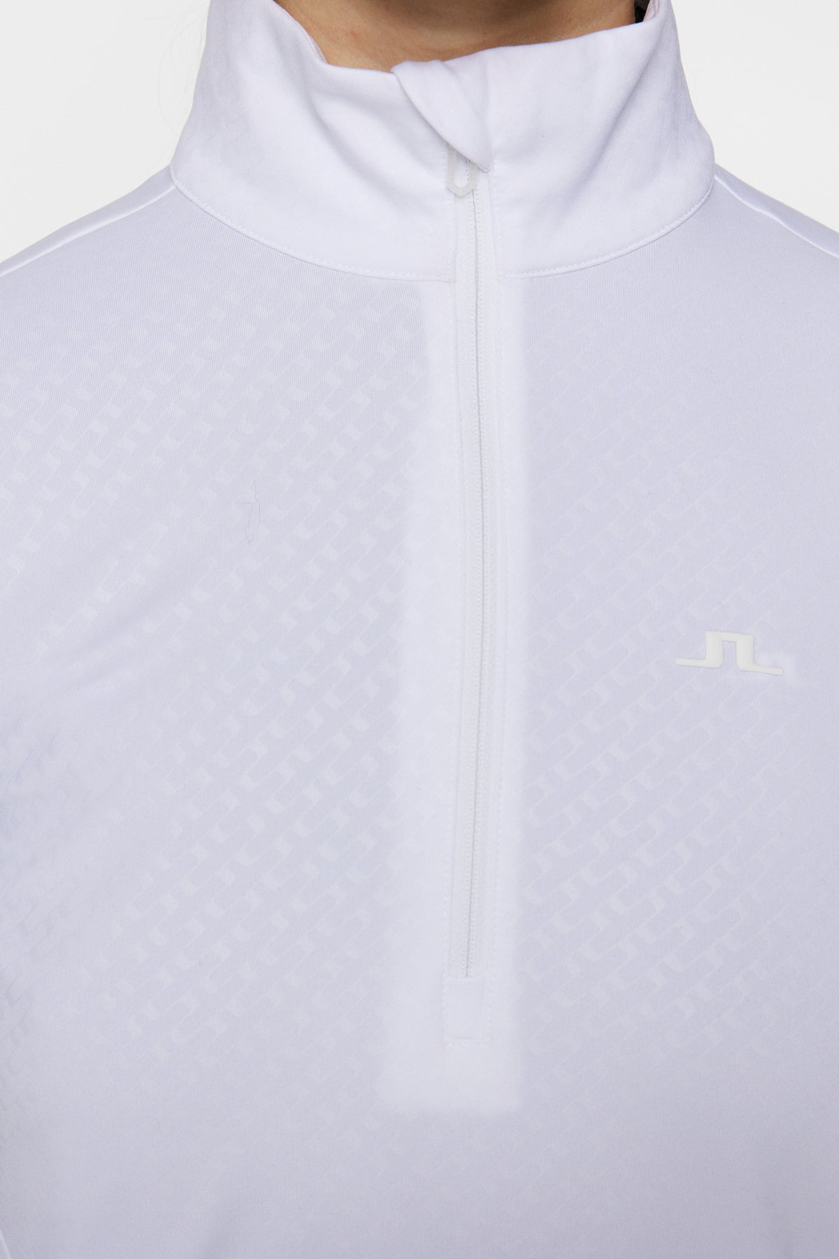 Lauryn Quarter Zip Mid Layer in White by J.Lindeberg