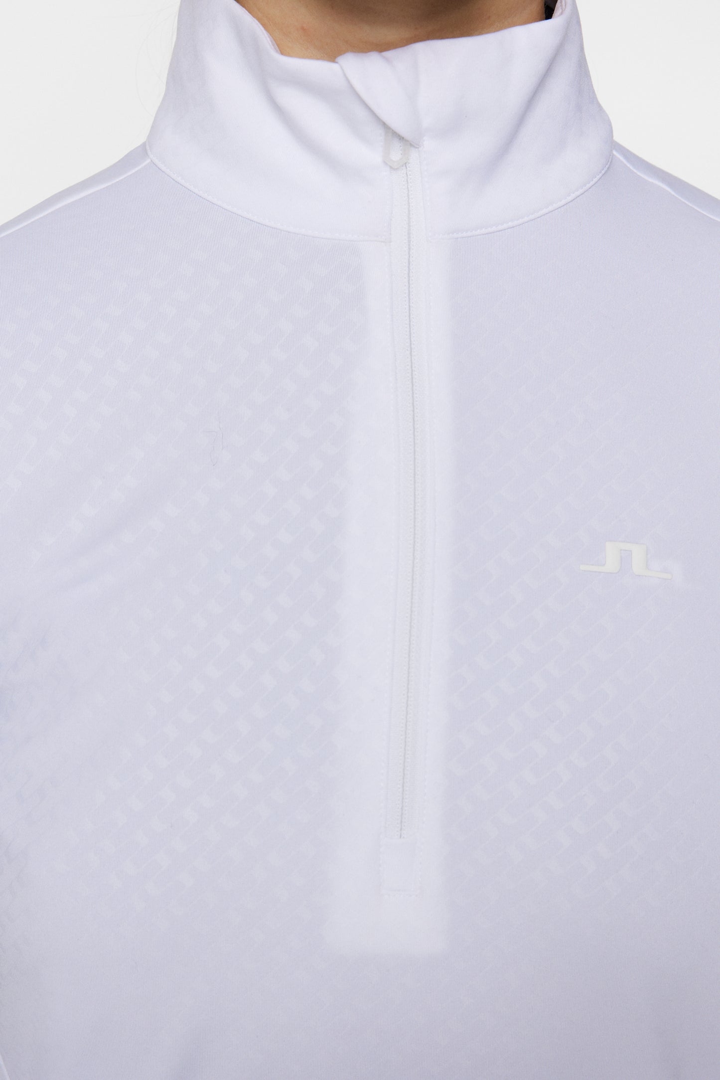 Lauryn Quarter Zip Mid Layer in White by J.Lindeberg