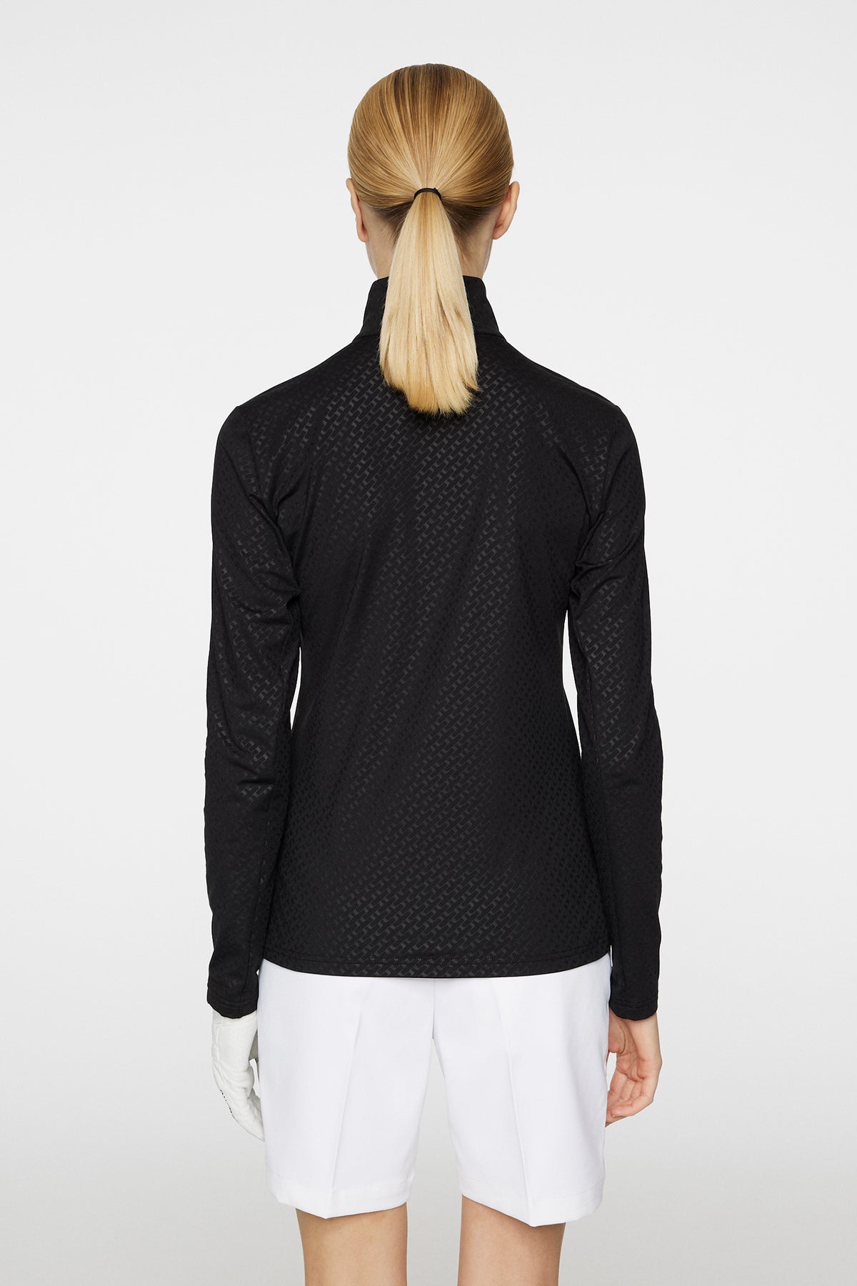 Lauryn Quarter Zip Mid Layer in Black by J.Lindeberg