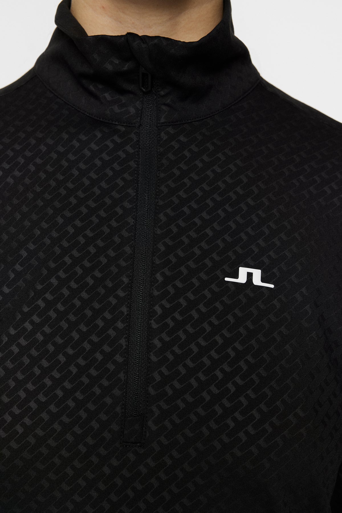 Lauryn Quarter Zip Mid Layer in Black by J.Lindeberg