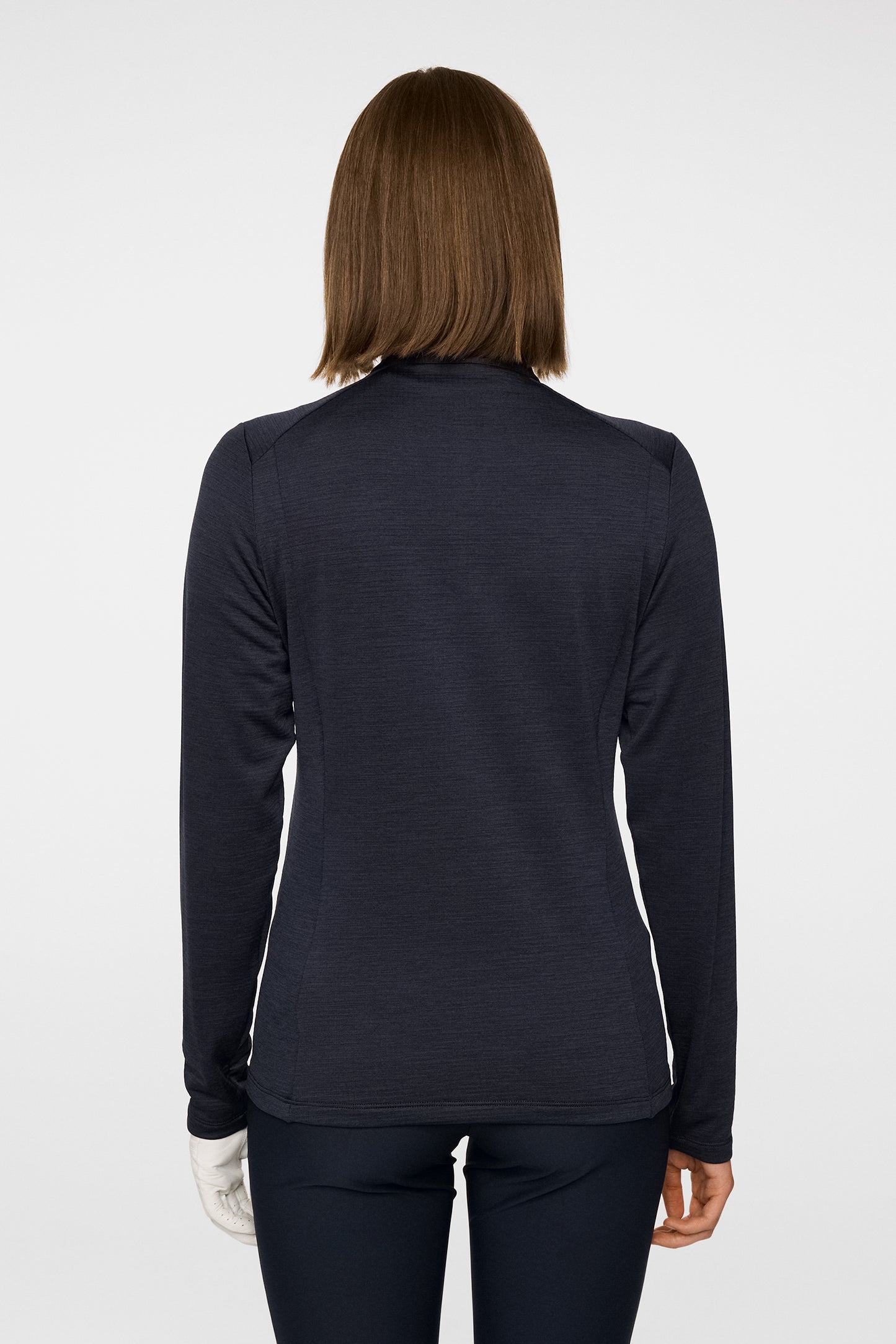 Steffi Quarter Zip Mid Layer in Navy Melange by J.Lindeberg