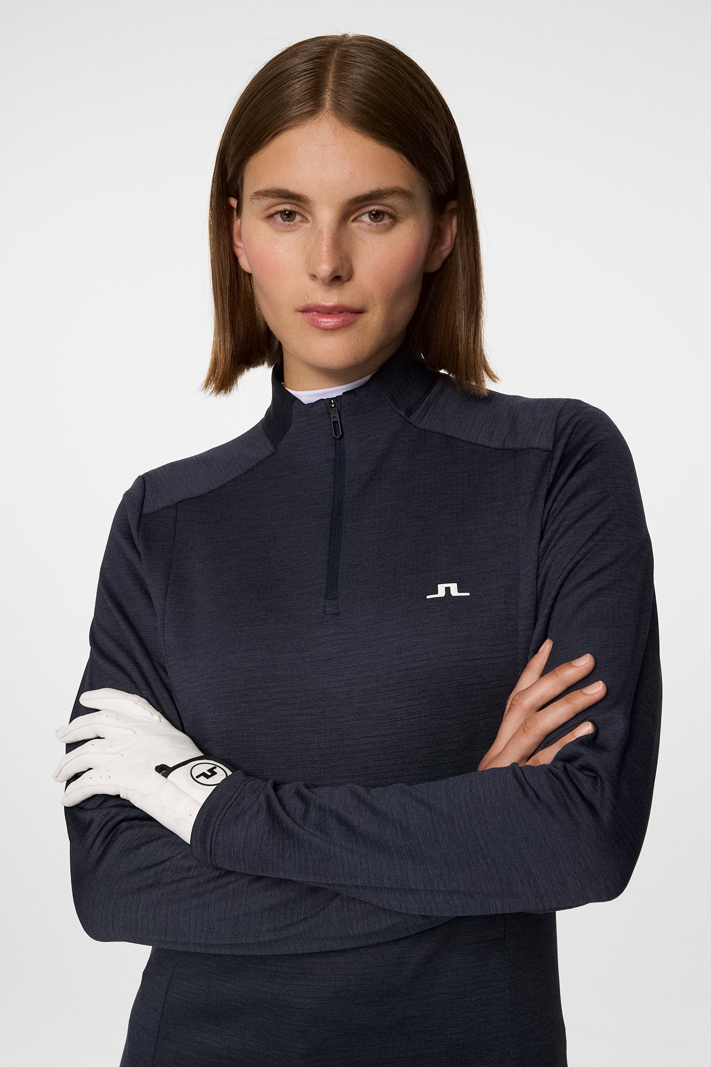 Steffi Quarter Zip Mid Layer / Navy Melange – J.LINDEBERG