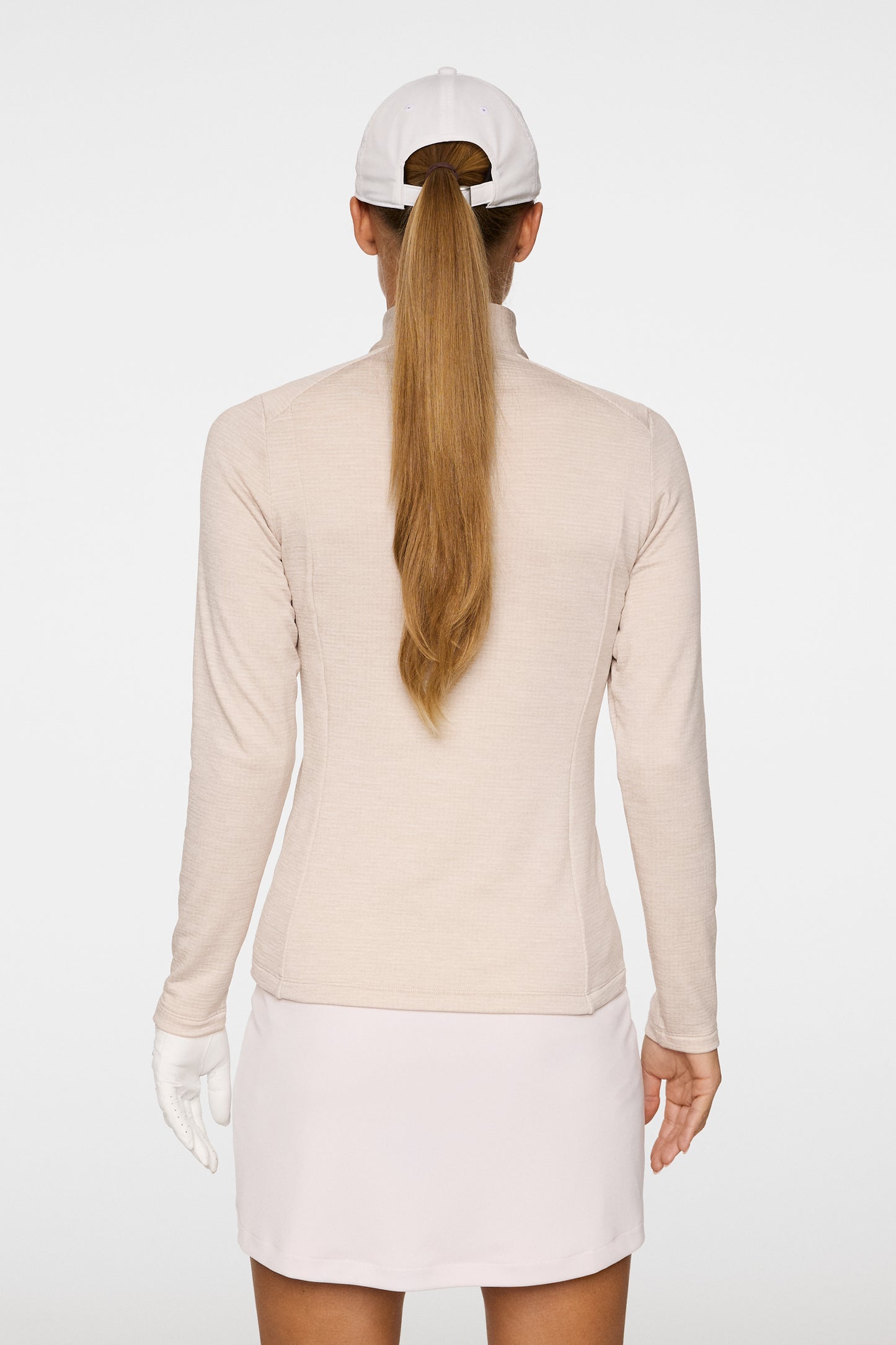 Steffi Quarter Zip Mid Layer in Beige Melange by J.Lindeberg