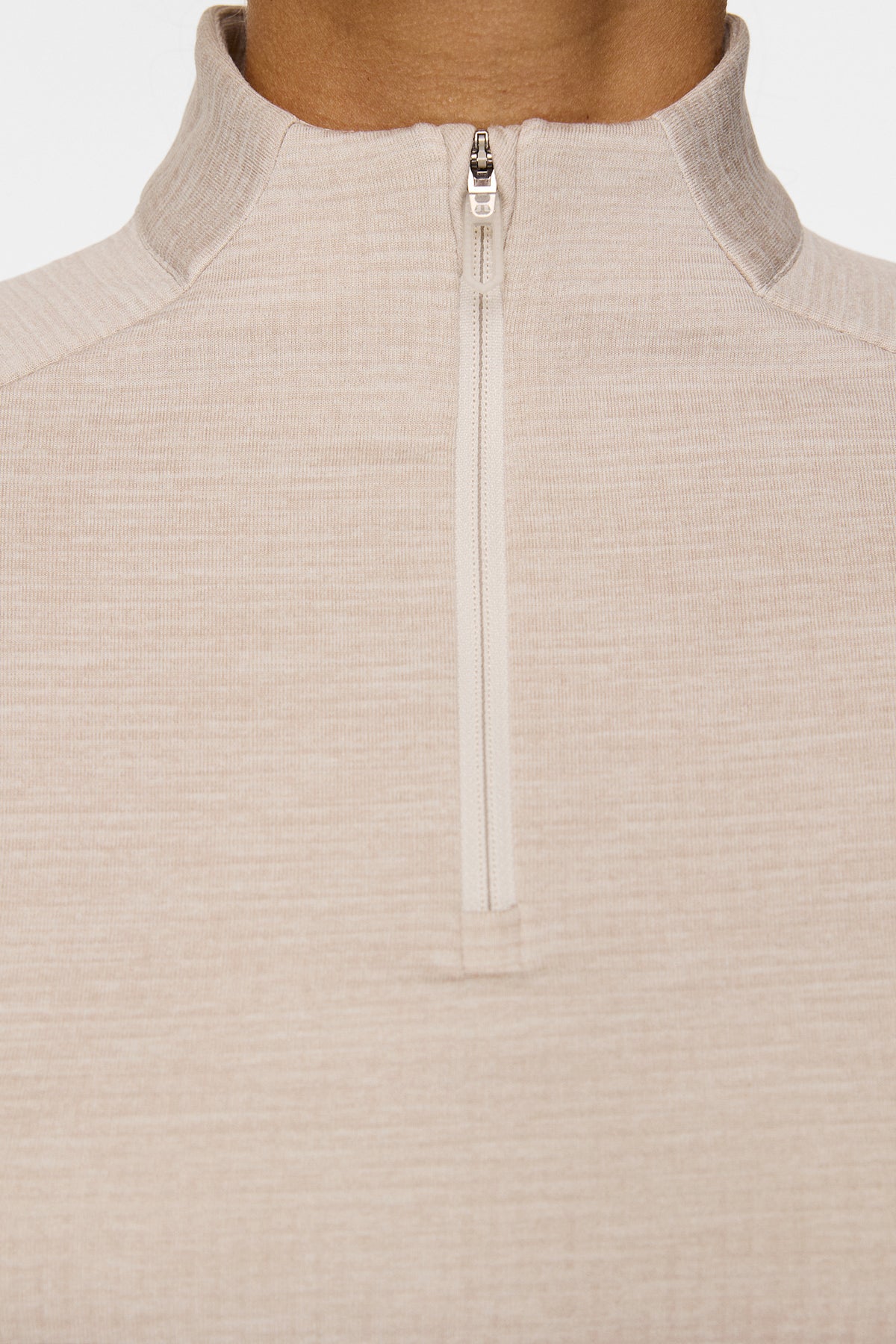 Steffi Quarter Zip Mid Layer in Beige Melange by J.Lindeberg