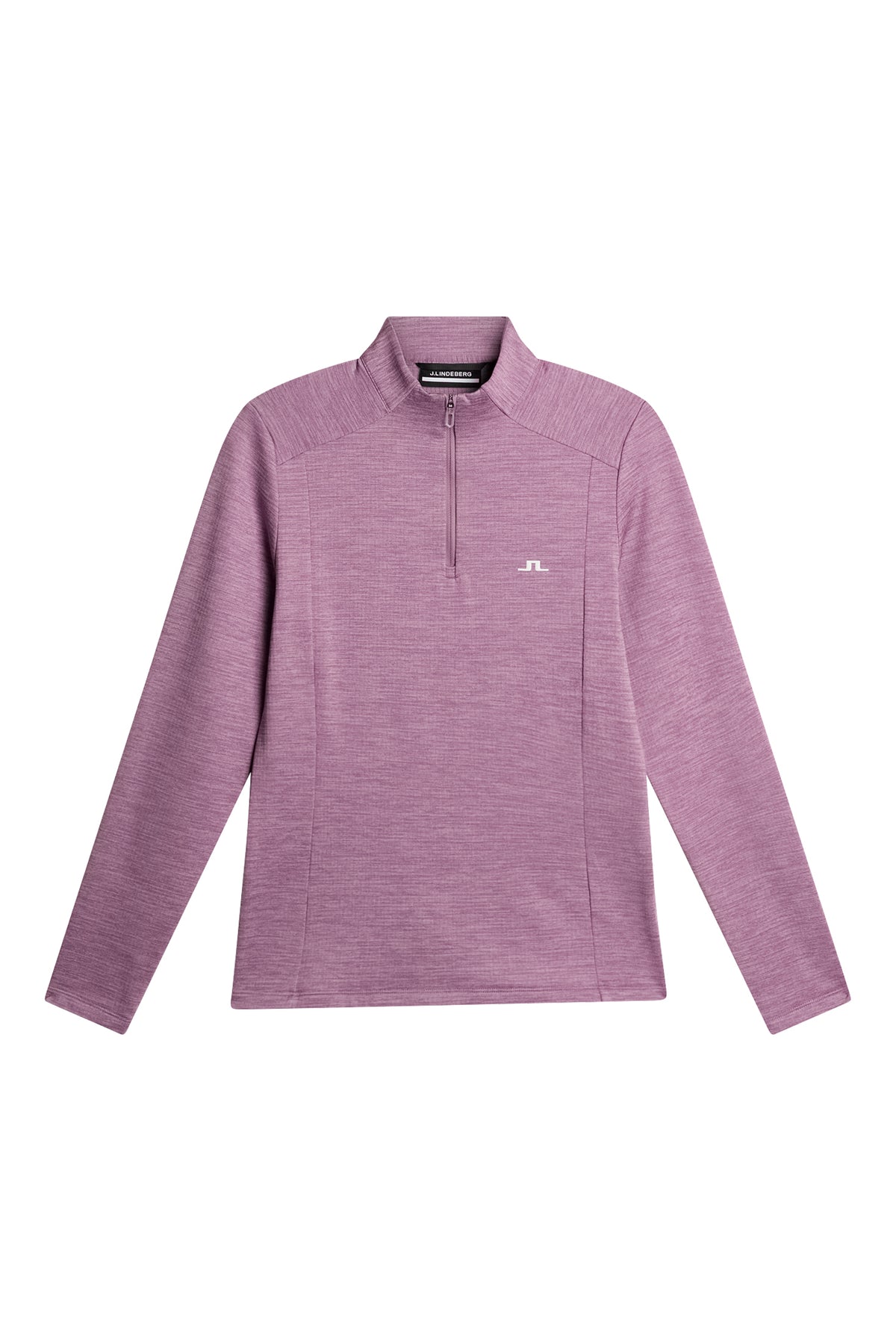 Steffi Quarter Zip Mid Layer in Very Grape Melange by J.Lindeberg