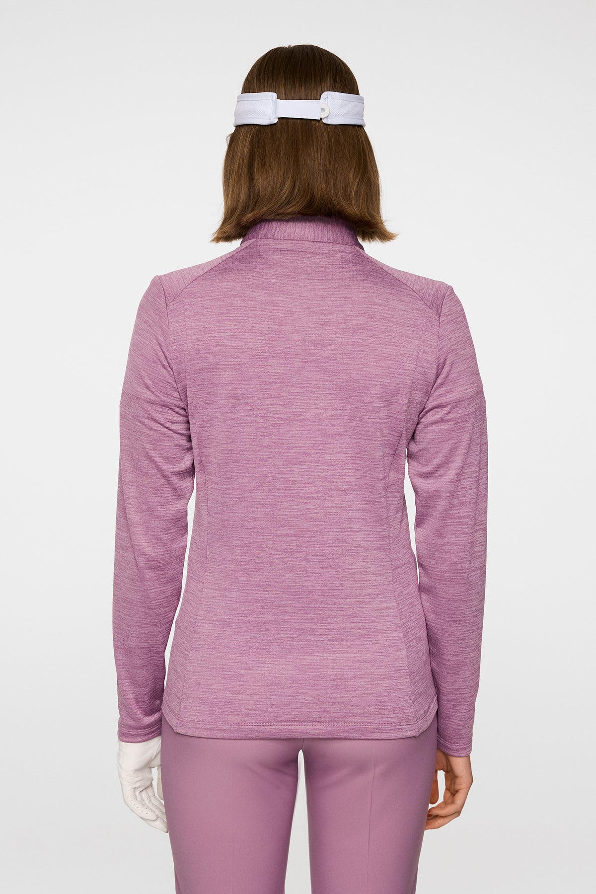 Steffi Quarter Zip Mid Layer in Very Grape Melange by J.Lindeberg