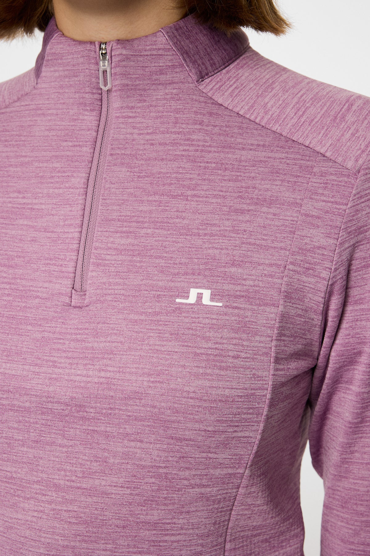 Steffi Quarter Zip Mid Layer in Very Grape Melange by J.Lindeberg