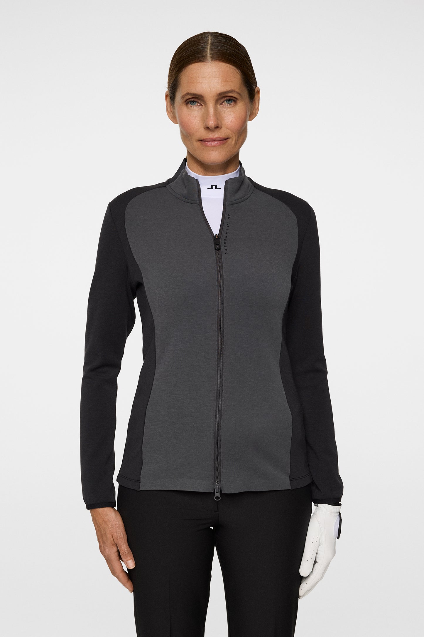 Nami Zip Mid Layer in Black by J.Lindeberg