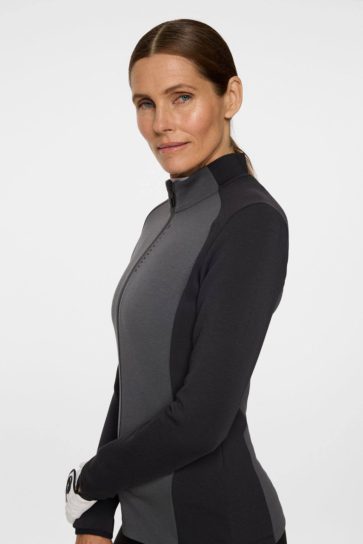 Nami Zip Mid Layer in Black by J.Lindeberg