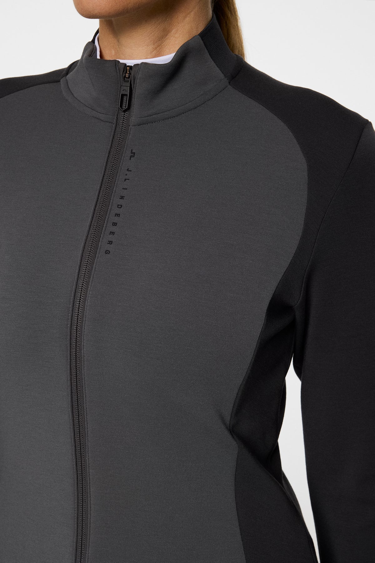 Nami Zip Mid Layer in Black by J.Lindeberg