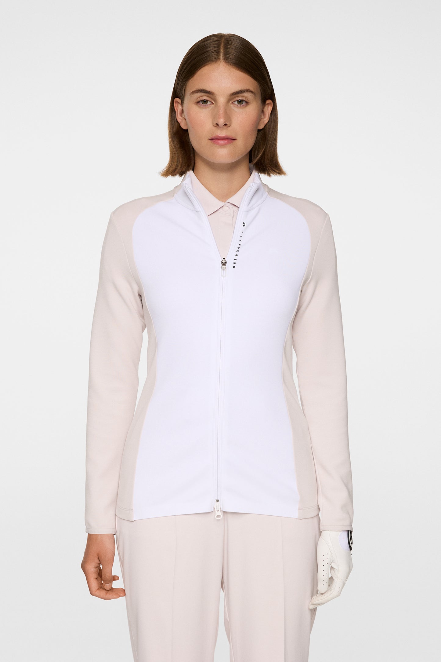 Nami Zip Mid Layer in Grey Lilac by J.Lindeberg