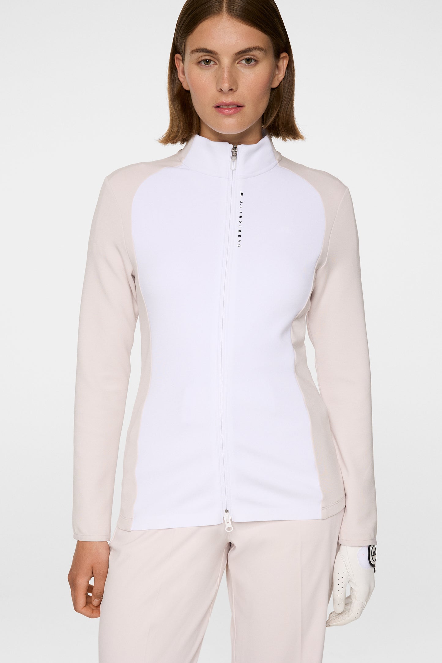 Nami Zip Mid Layer in Grey Lilac by J.Lindeberg