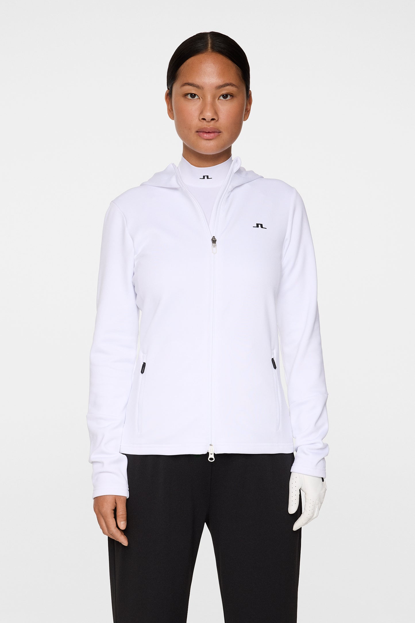 Aerialle Zip Hood in White by J.Lindeberg
