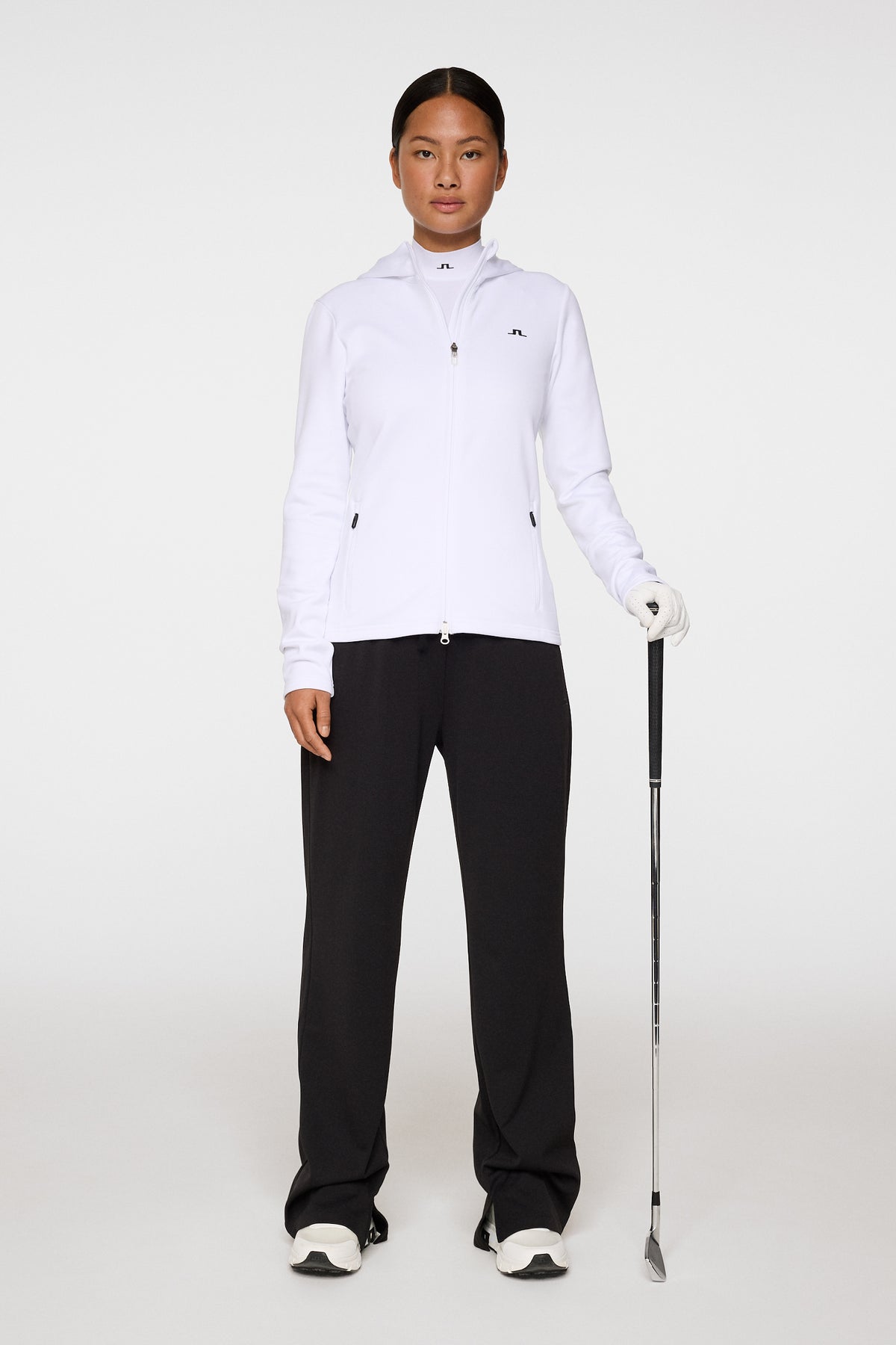 Aerialle Zip Hood in White by J.Lindeberg