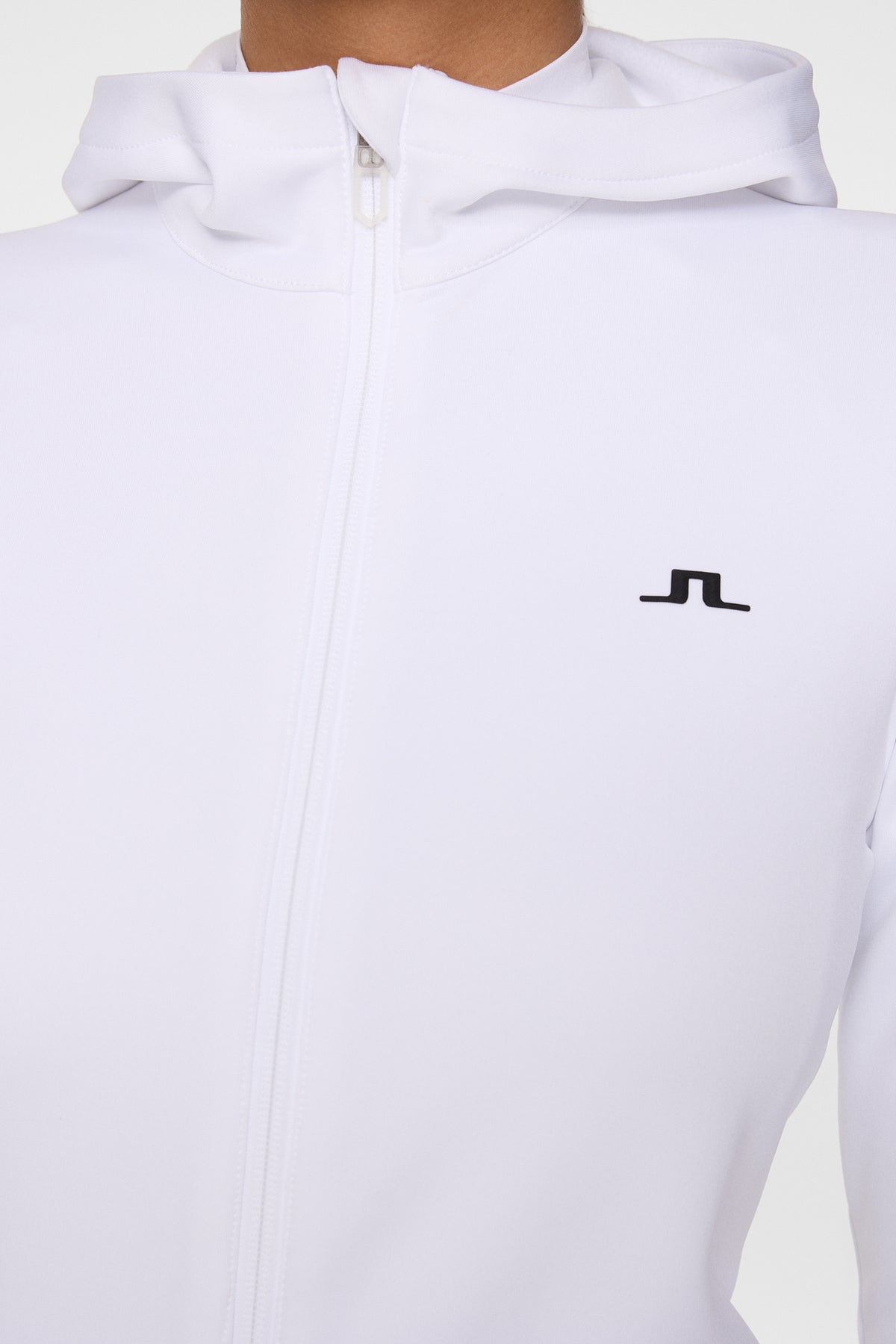 Aerialle Zip Hood in White by J.Lindeberg